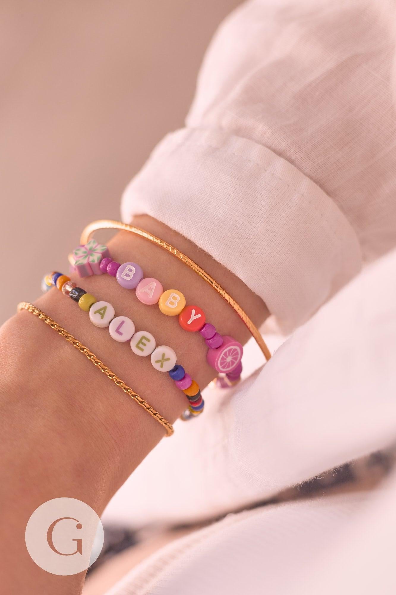 Gingerlily Perles pour bijoux DIY rondes symboles pastel doré 10g