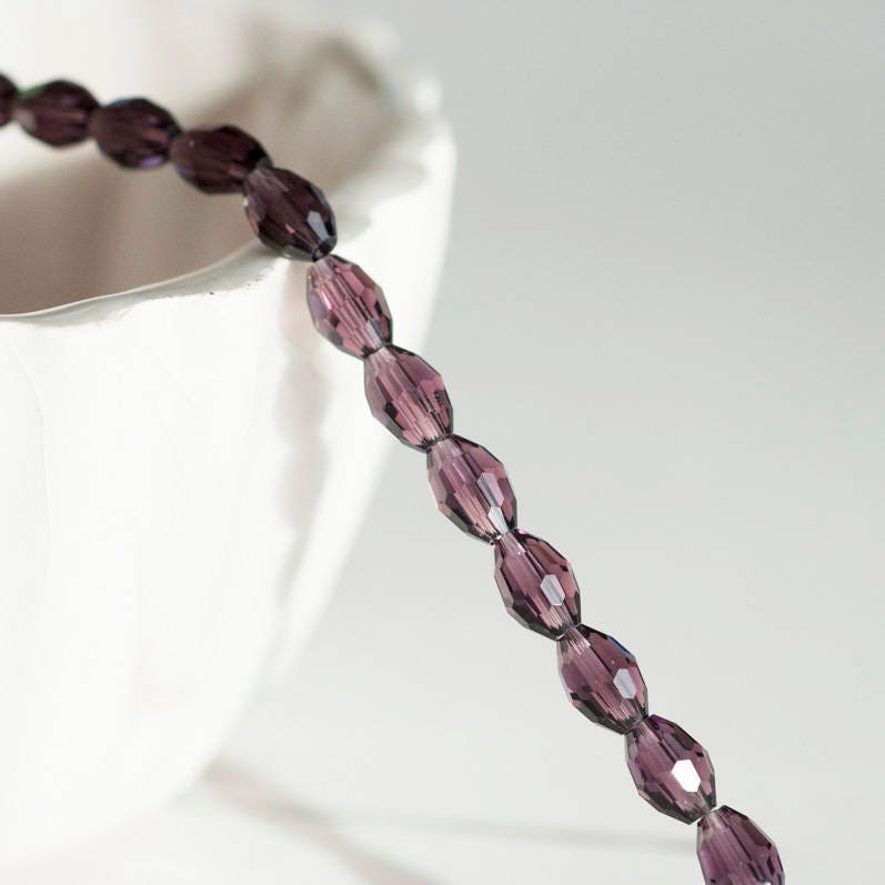 Gingerlily G572 perles verre facettées violettes 6mm fil