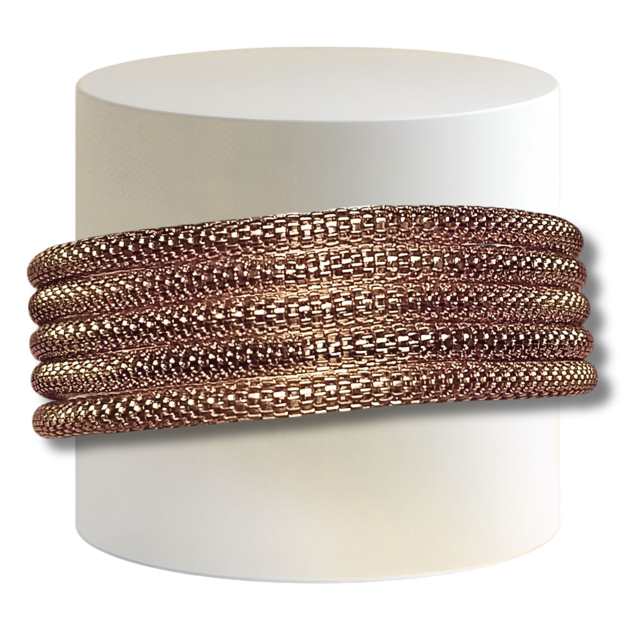 ARTSHOP Cotte de Mailles 8 bracelet élastique or rose brillant