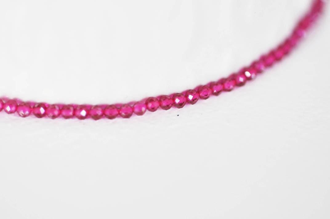 Gingerlily Perles rubis 2mm fil 160 perles facettées