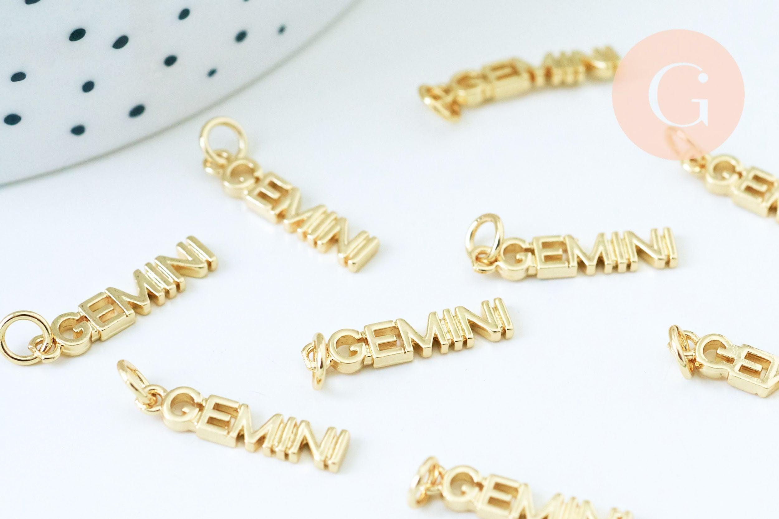 Gingerlily Pendentifs DIY Breloque Gémeaux Doré 18K 19mm