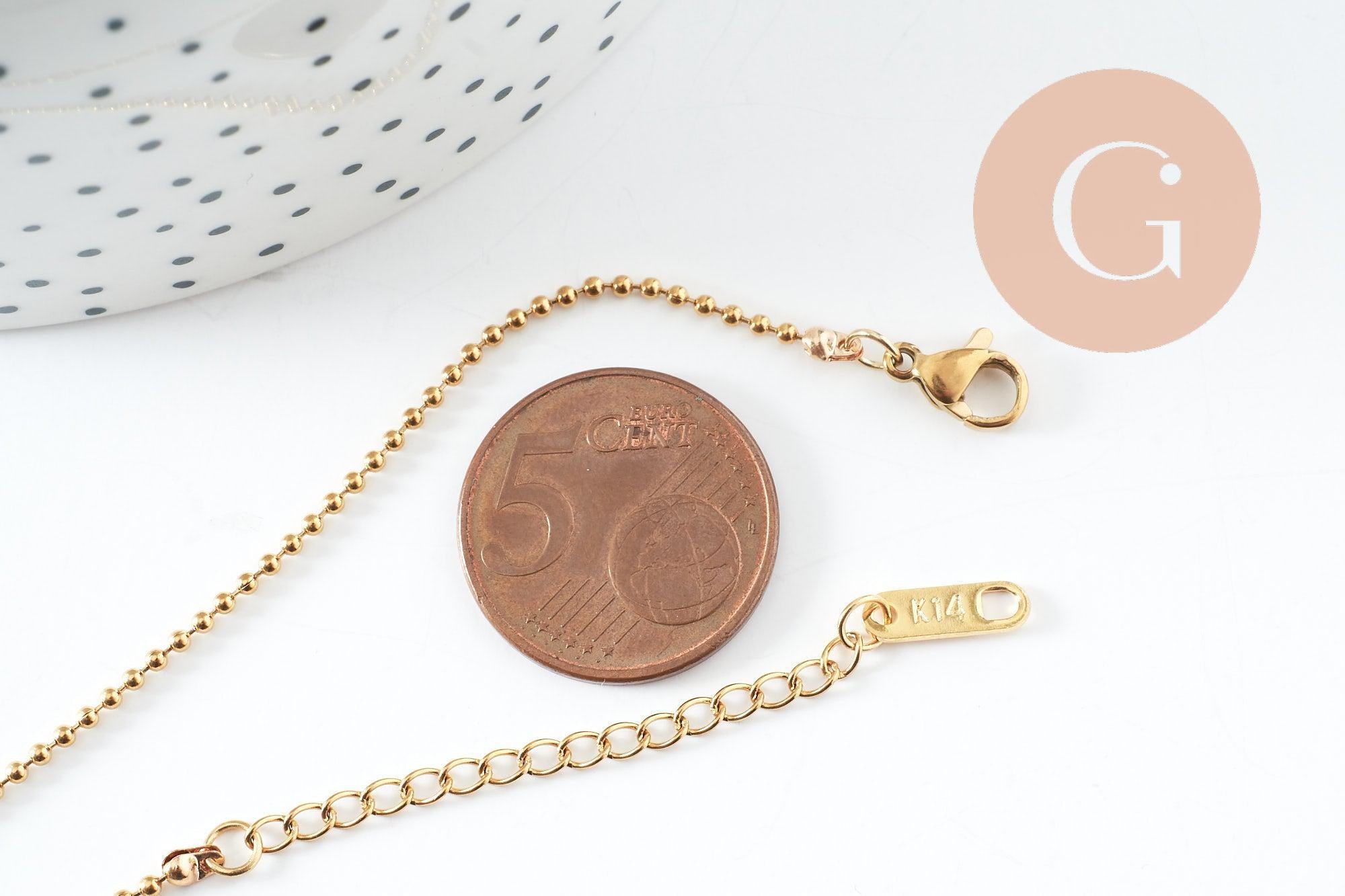 Gingerlily G9988 bracelet boule acier doré 18.5cm
