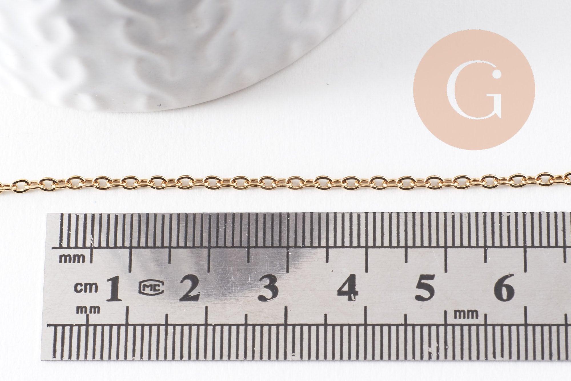 Gingerlily Perles G10523 chaîne forçat dorée 2,5 mm 1 mètre acier