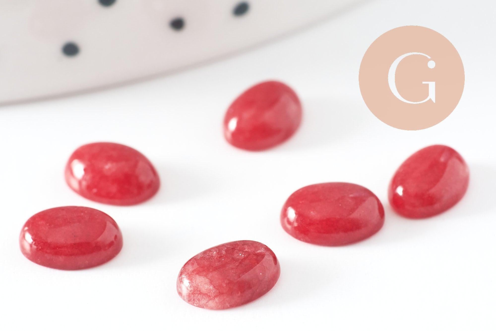 Gingerlily Pierres G10124 cabochon ovale jade rouge 8x6mm