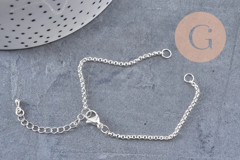 Gingerlily G10914 bracelet maille rolo argenté 16,5 cm