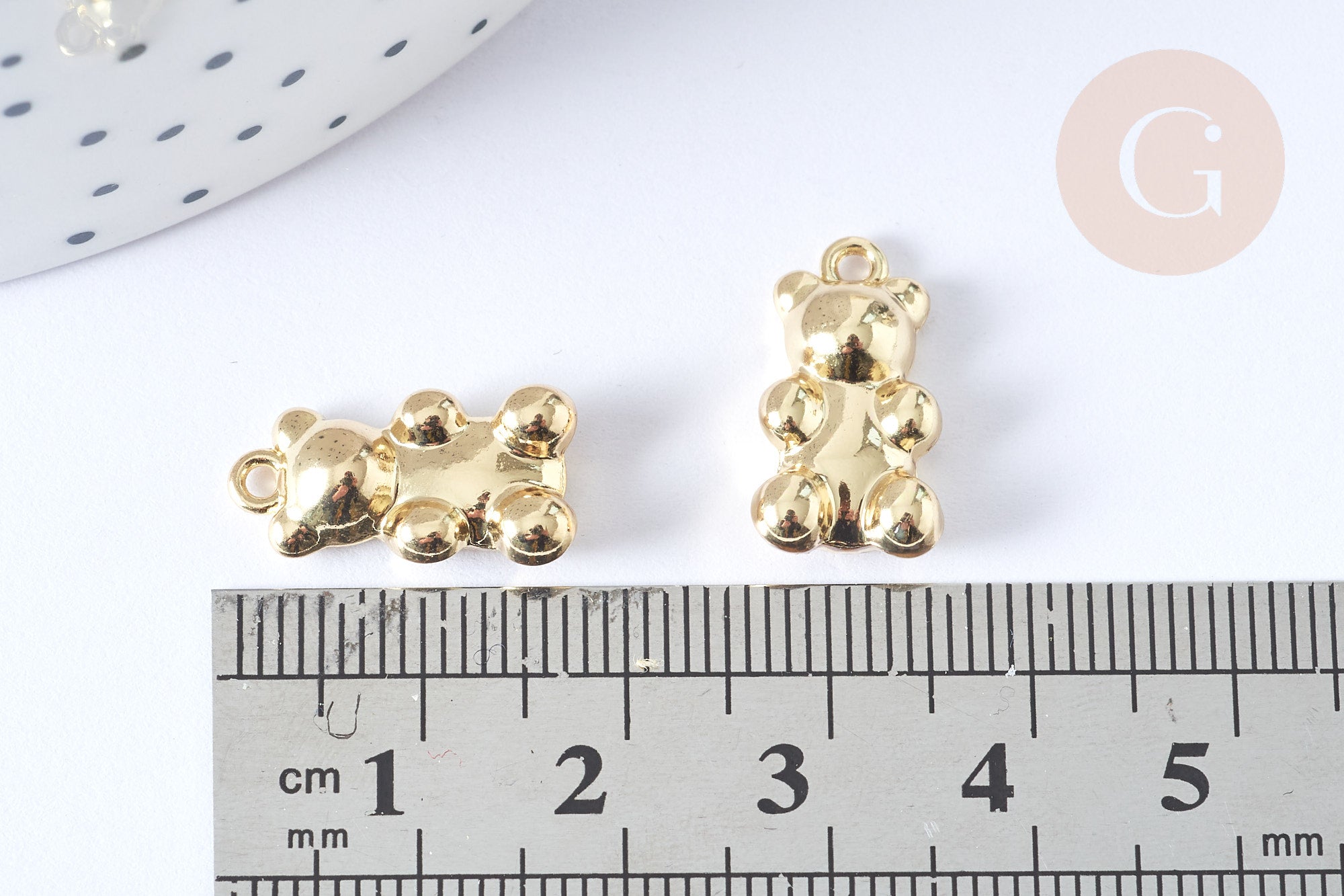 Gingerlily Pendentifs G7890 pendentif ourson zamac doré x1