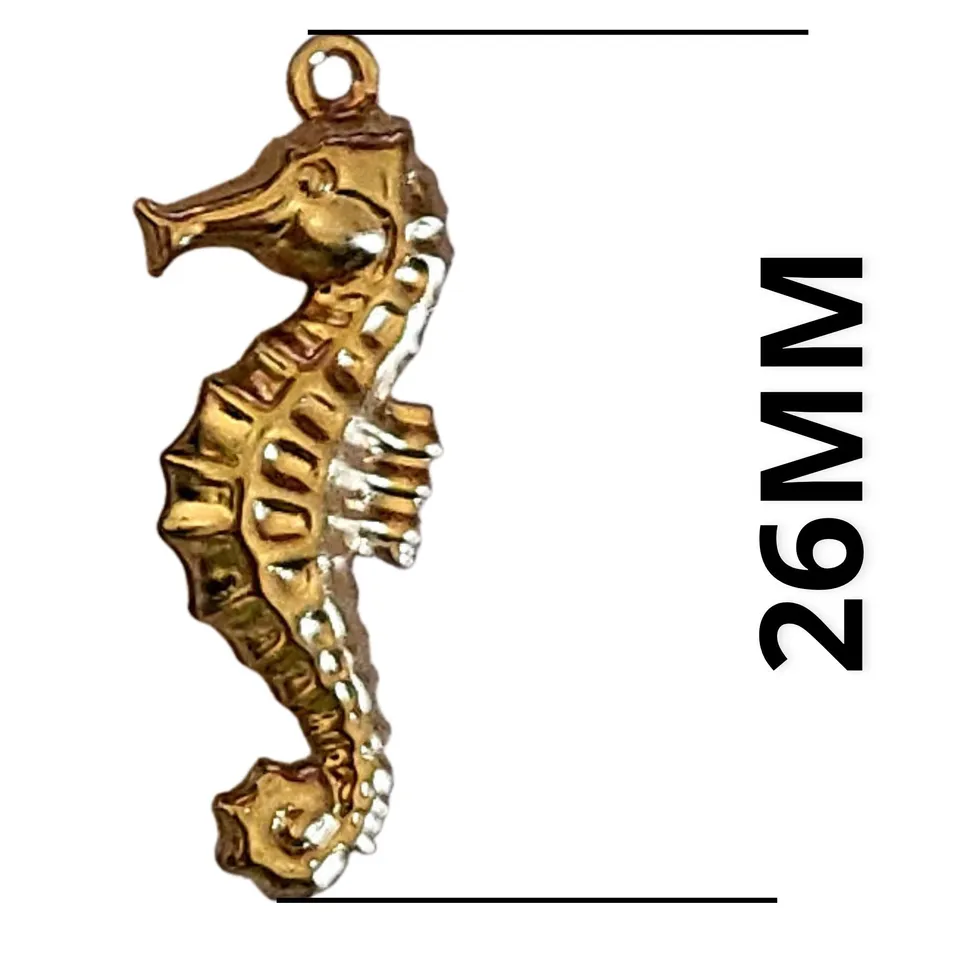 ARTSHOP Pendentifs breloque hippocampe doré AI-8 x1