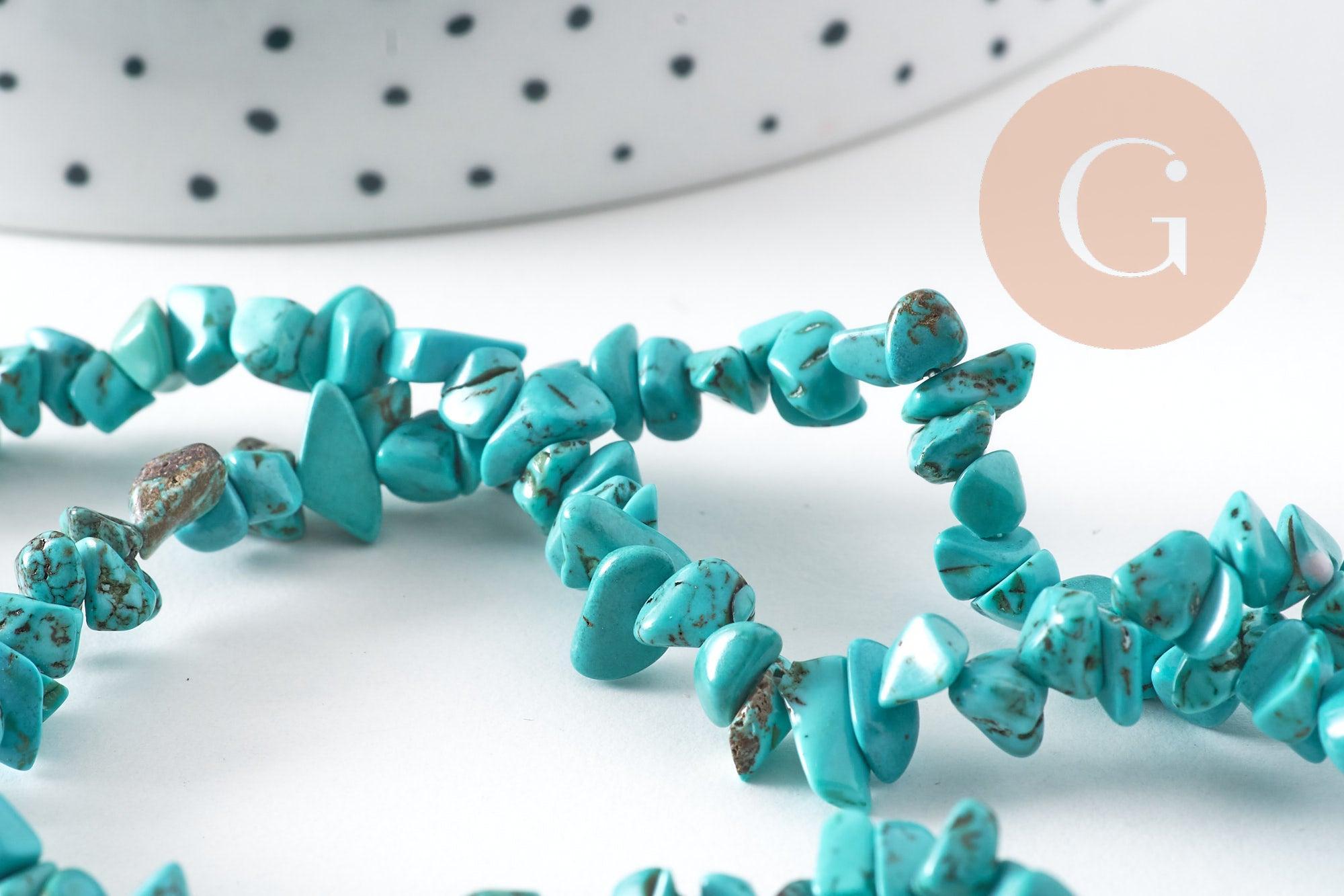 Gingerlily Turquoise G10910 chips pierre fil 83 cm 5-8 mm