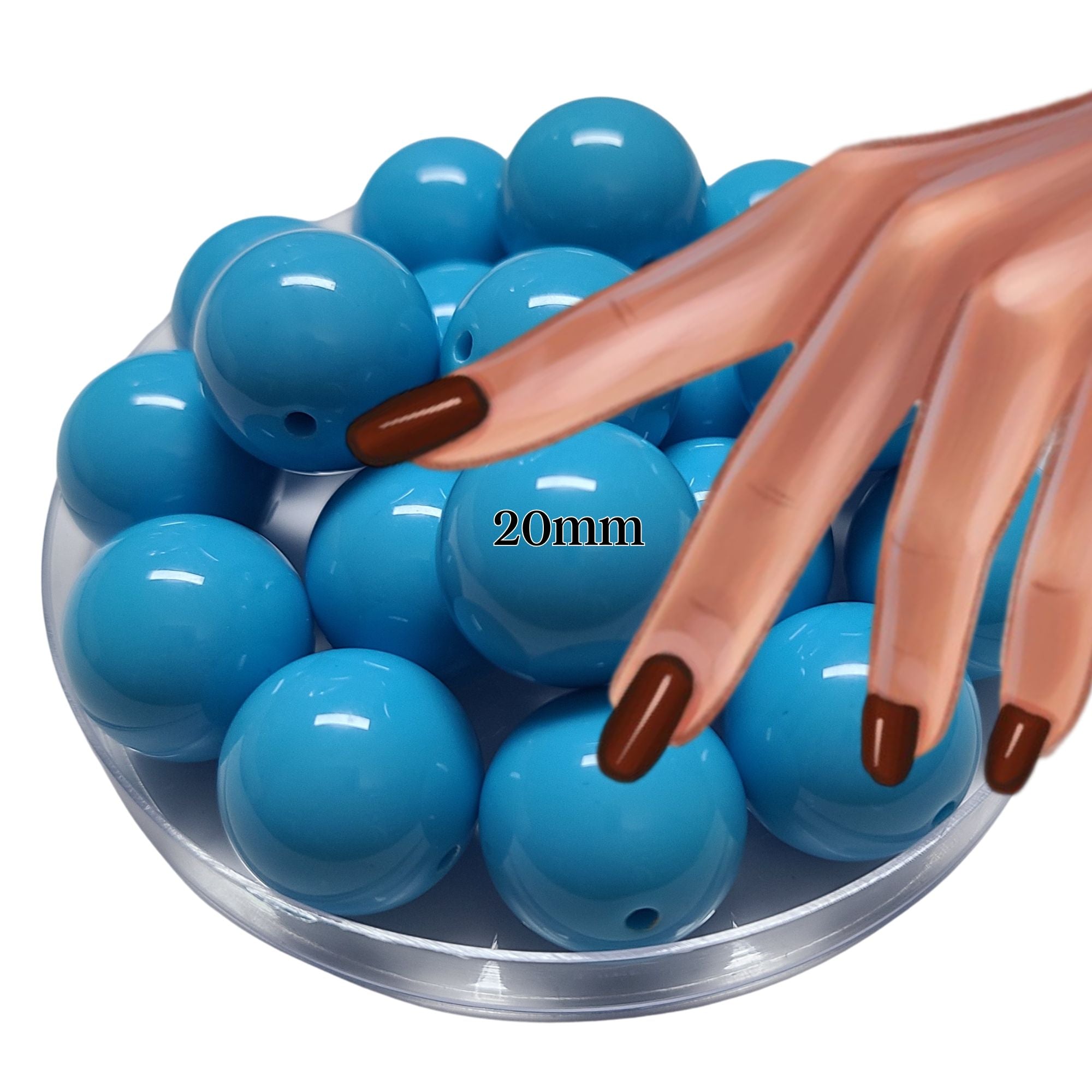 ARTSHOP Boules 20MM 21 perles bleu céleste x10 acrylique