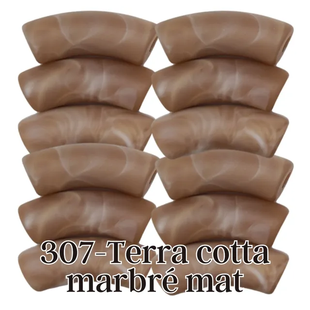 ARTSHOP Tubes 12MM incurvé Terra cotta marbré mat x1