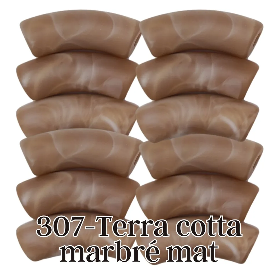 ARTSHOP Tubes 12MM incurvé Terra cotta marbré mat x1
