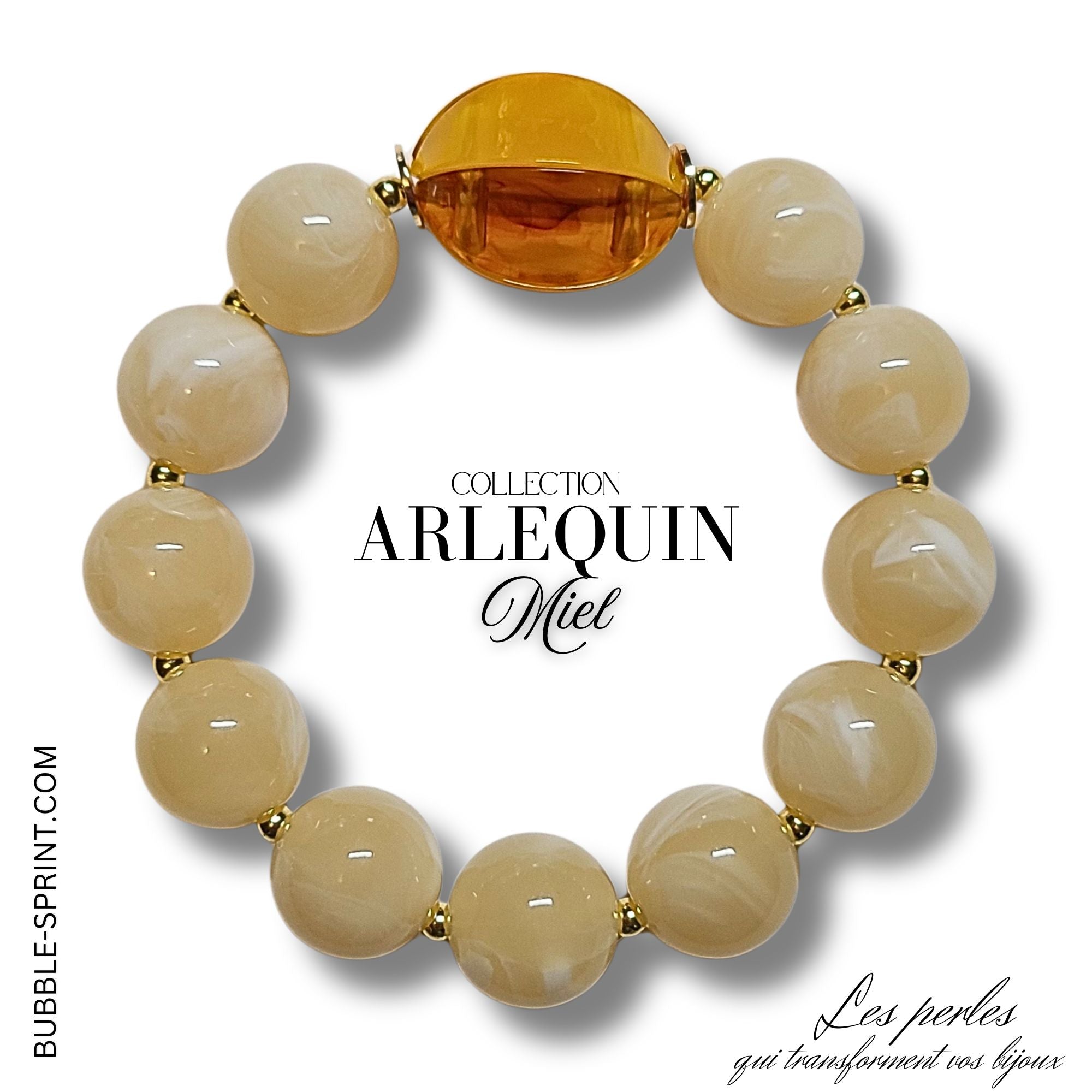 ARTSHOP Arlequin kit bracelet miel perles acrylique