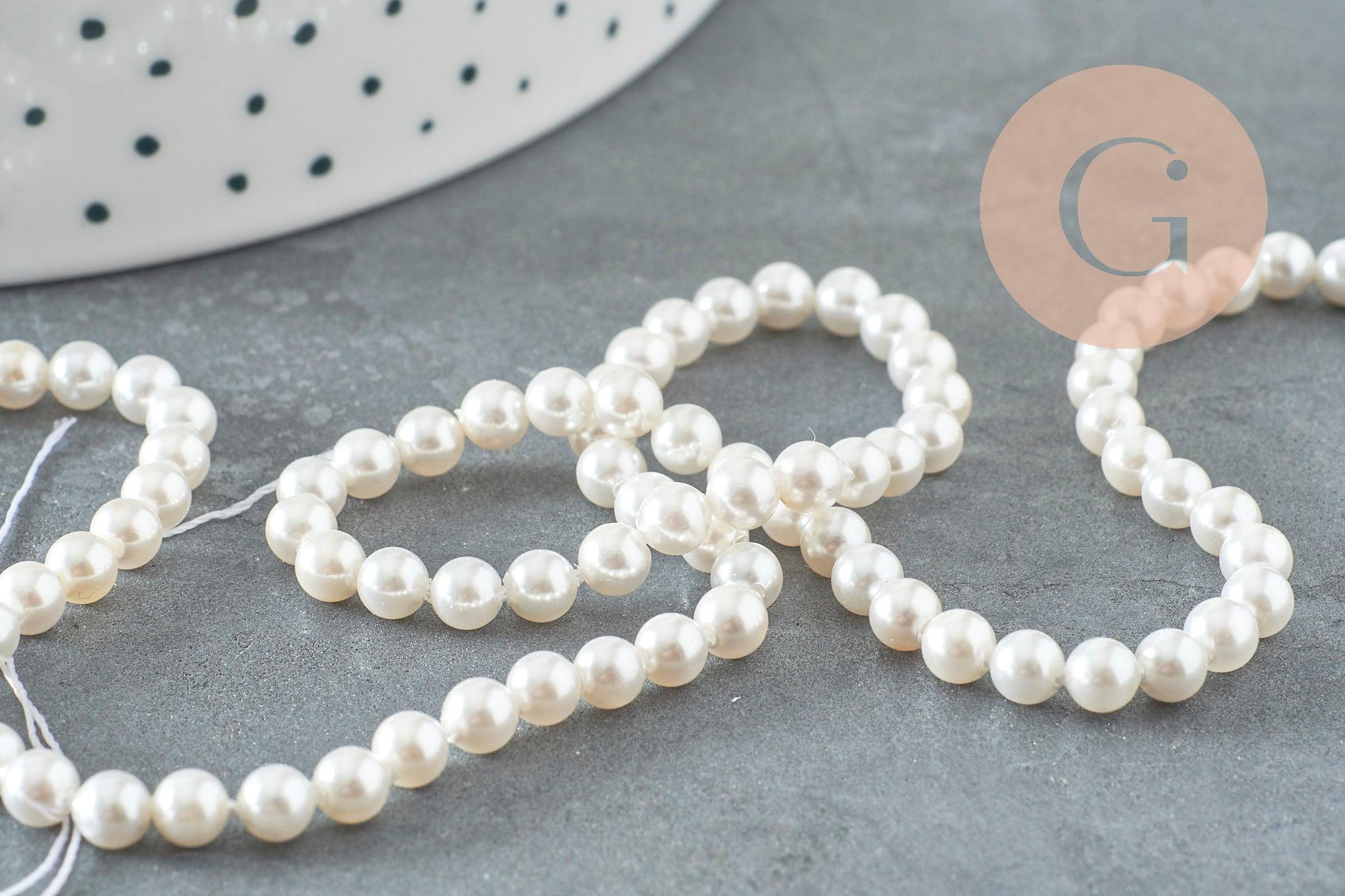 Gingerlily G9033 perles coquillage nacré blanc fil 40 cm