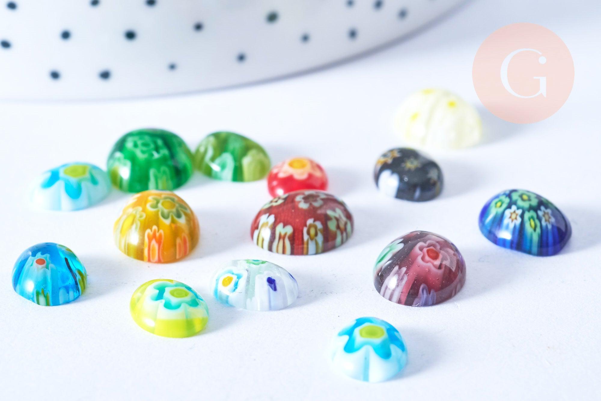 Gingerlily Cabochons ovales millefiori G8733 10-14mm x10