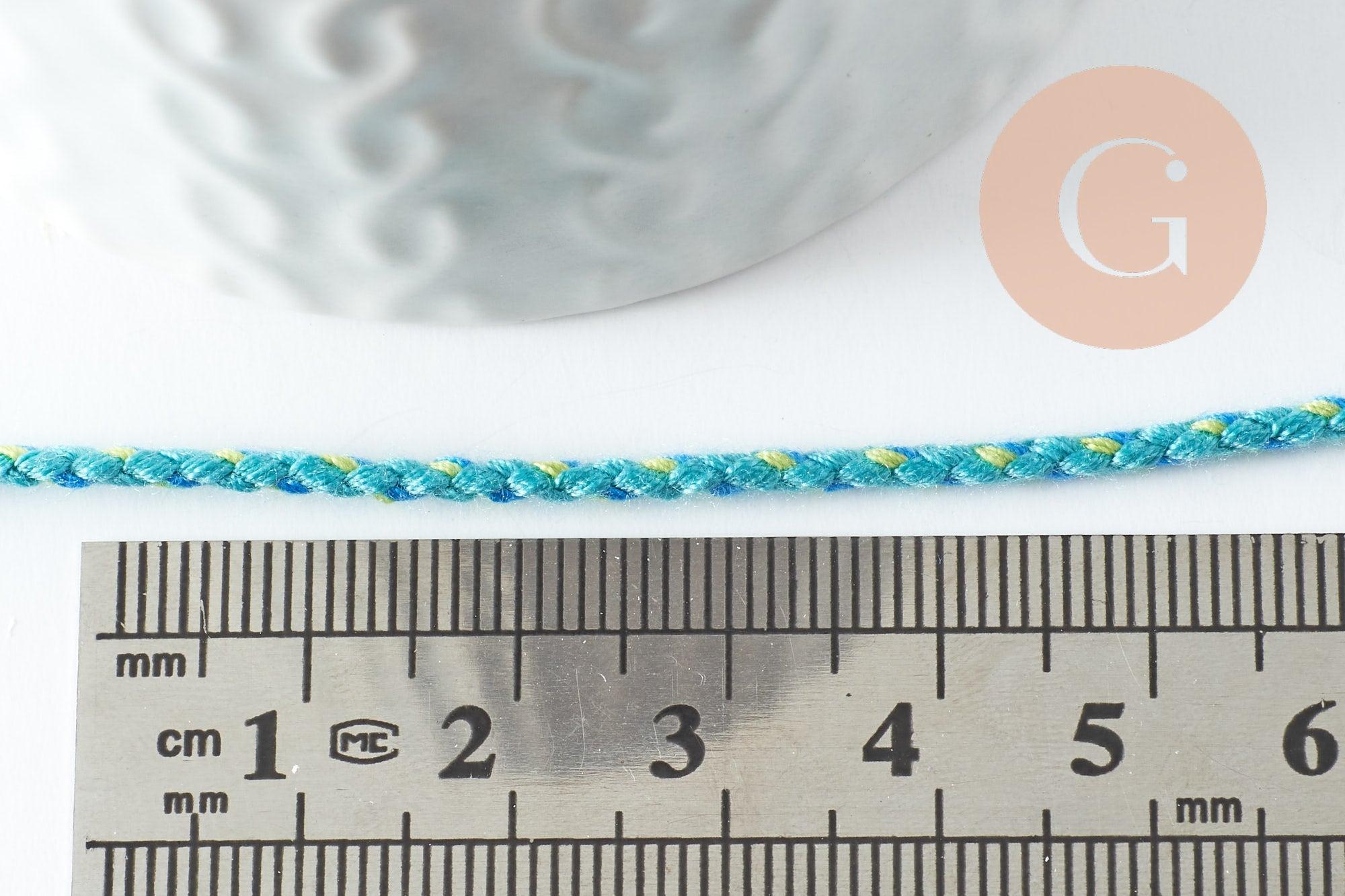 Gingerlily Cordons DIY G9502 cordon tressé turquoise 2mm 1m