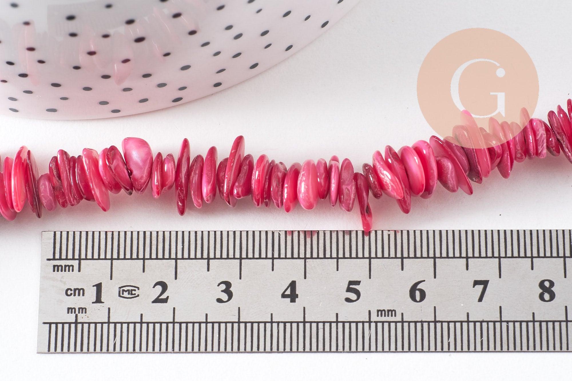 Gingerlily perles G1029 coquillage rose 8-28mm fil 75cm