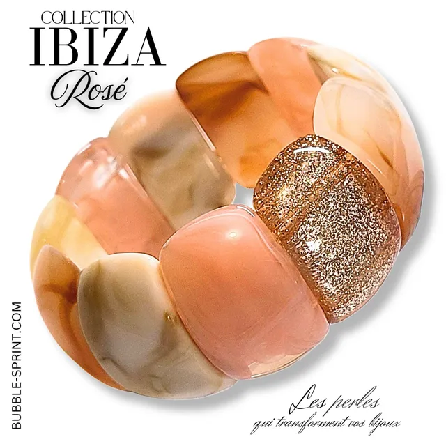 ARTSHOP Ibiza bracelet rosé palets chamonyx monté