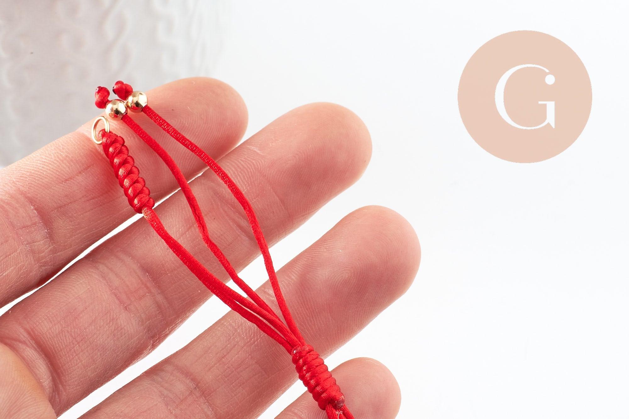 Gingerlily G9575 bracelet cordon polyester réglable rouge 24,5cm
