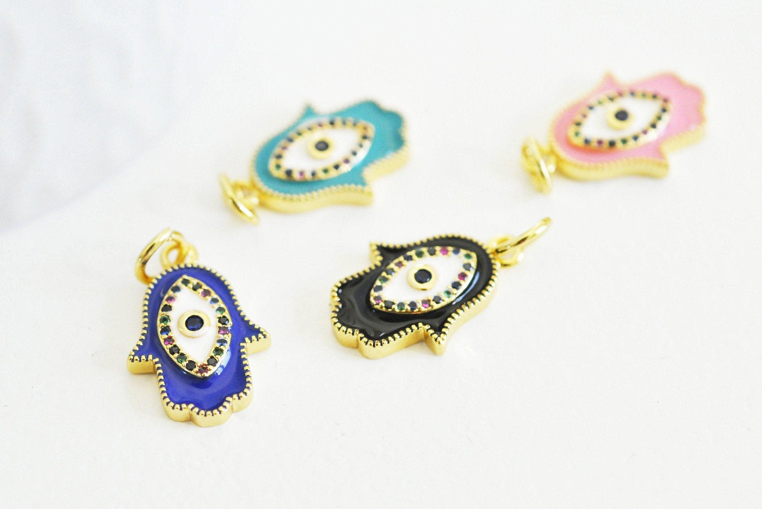 Gingerlily Pendentifs G4804 breloque main fatma laiton doré noir
