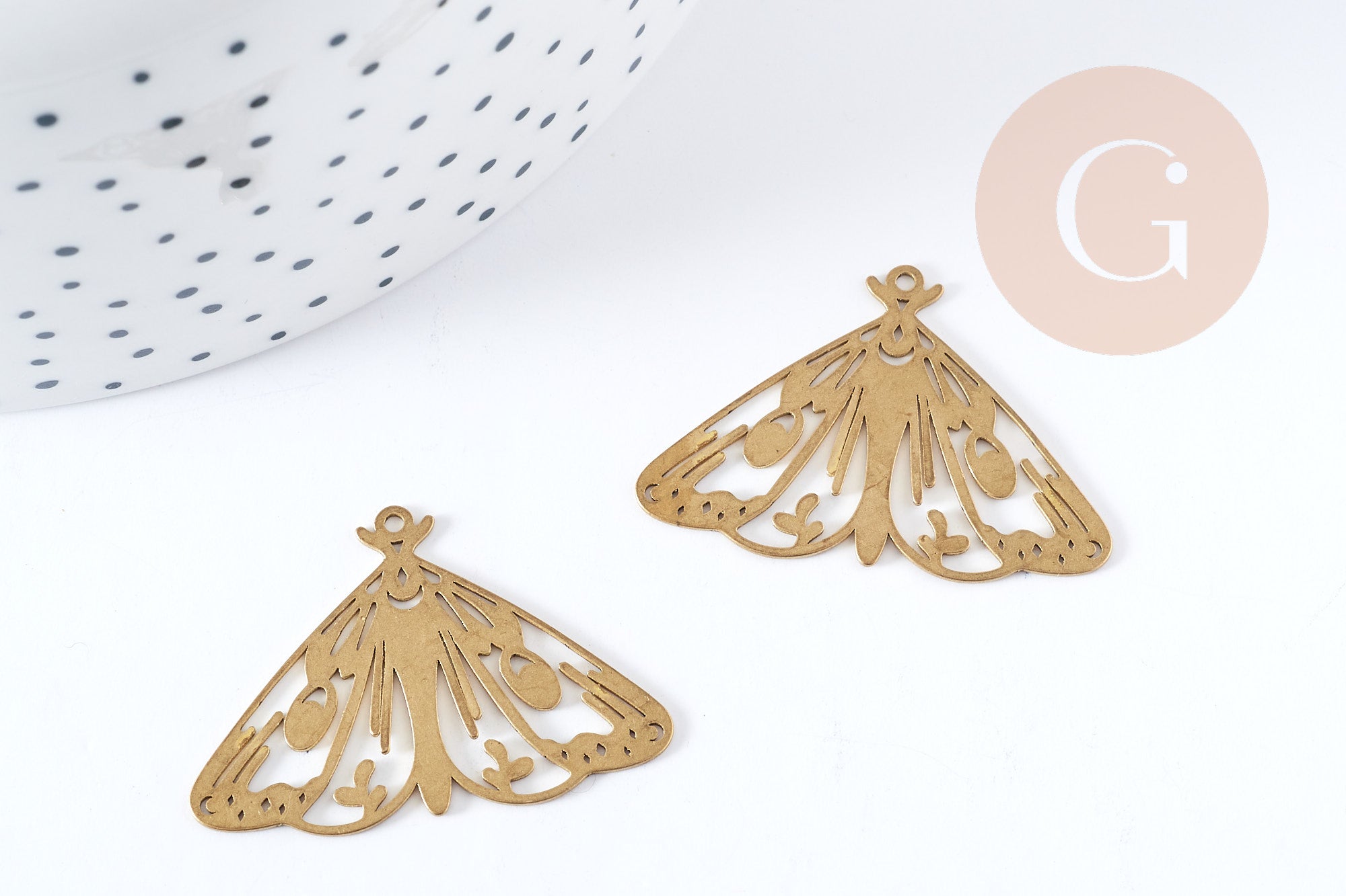 Gingerlily Perles Pendentif Papillon G9251 breloque laiton brut 34mm x1
