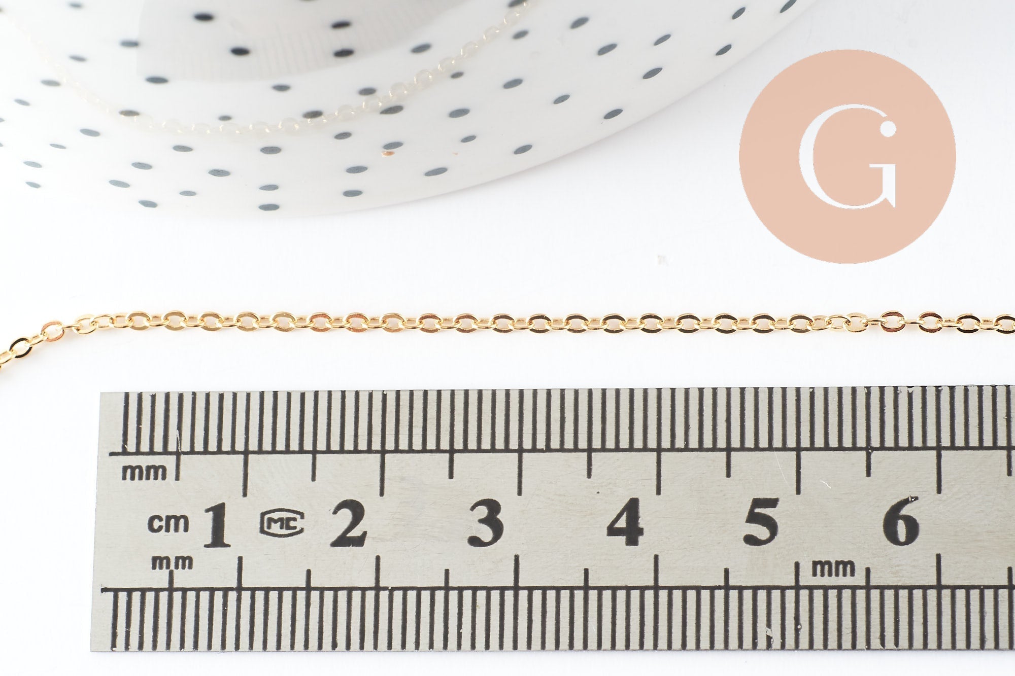 Gingerlily Chaîne collier forçat cuivre doré 16K 45cm 1.8mm x1