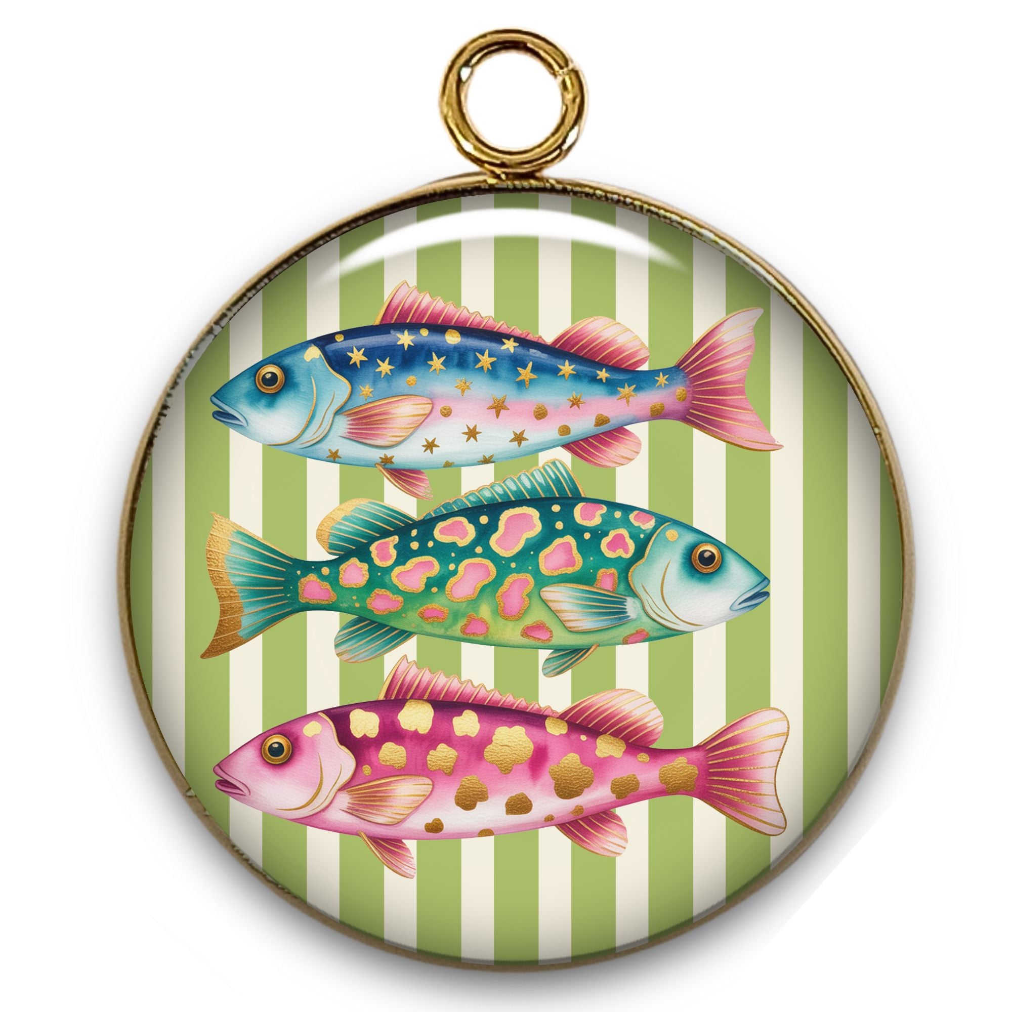ARTSHOP Pendentifs 74 Intemporel pendentif rayures poissons 31mm x1