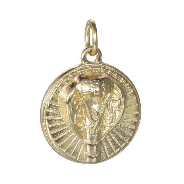 Gingerlily Pendentifs médaille ronde serpent pendentif doré 22mm