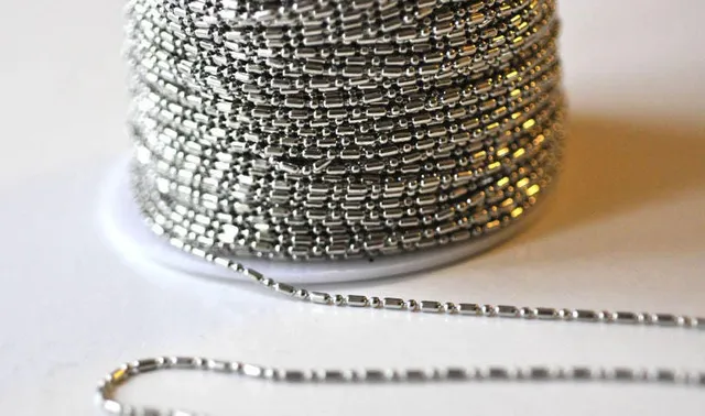 Gingerlily Chaînes Chaîne boule bambou platine 1,5 mm 1 m
