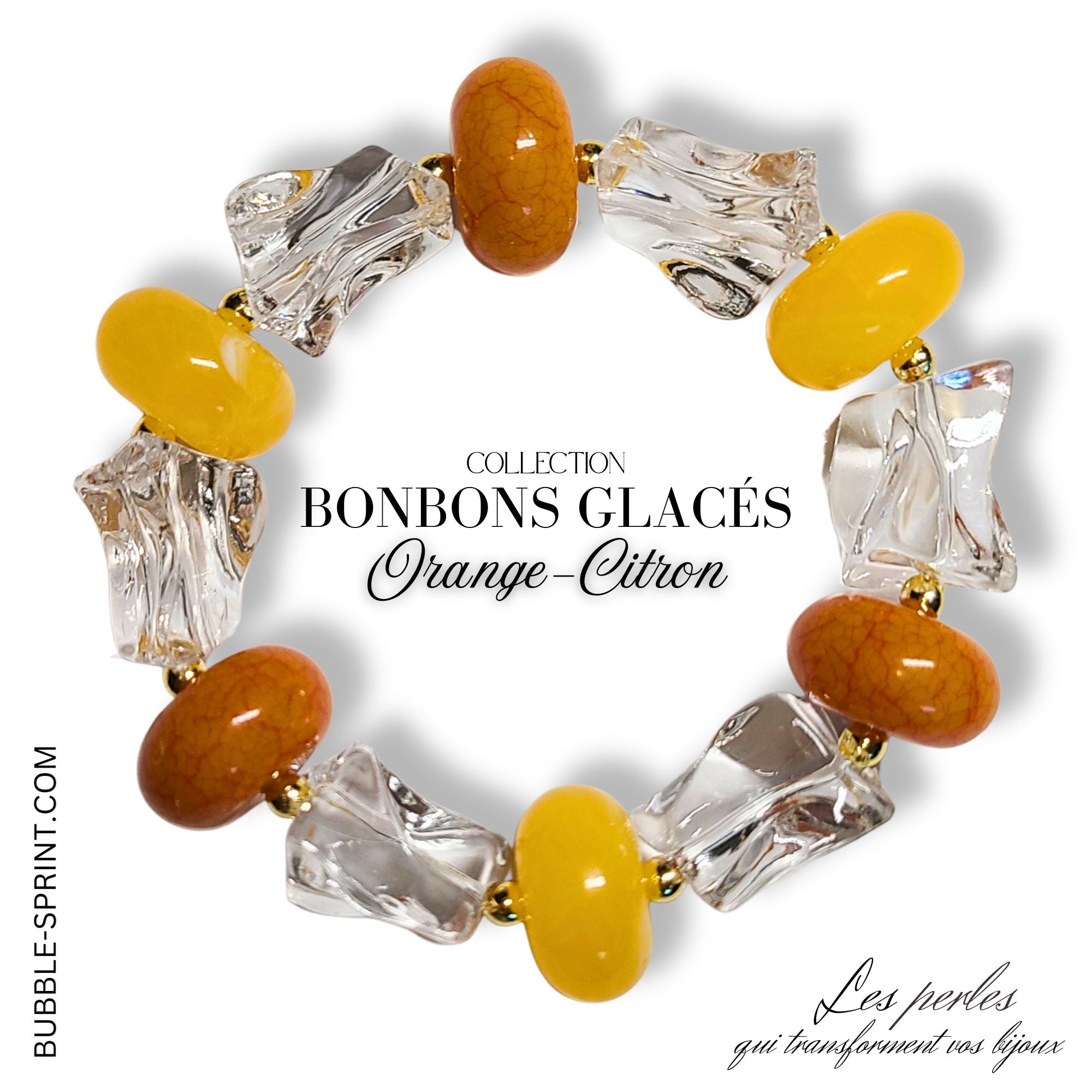 ARTSHOP Bonbons Glacés Bracelet Orange-Citron kit acrylique