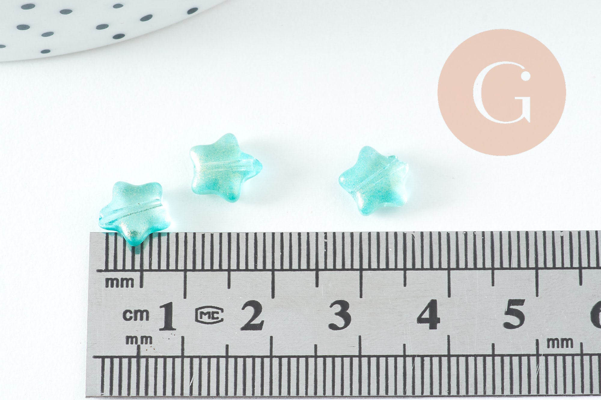 Gingerlily G10724 perle étoile 8mm turquoise doré x10