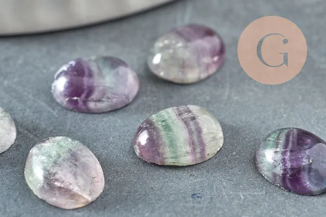 Gingerlily Cabochon ovale fluorite naturelle 10,5x8mm x1