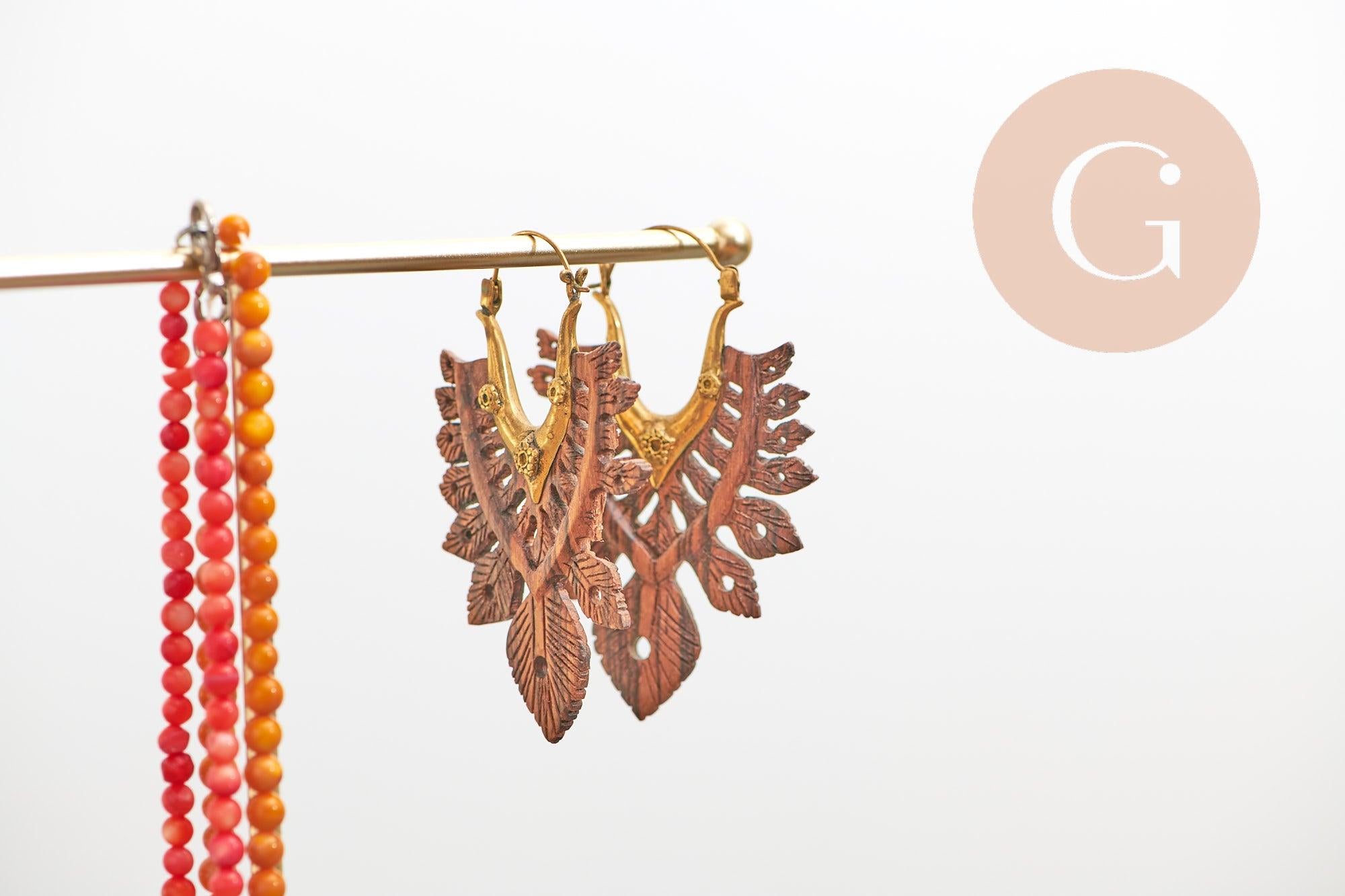 Gingerlily Présentoir boucles métal doré marbré 26cm x1