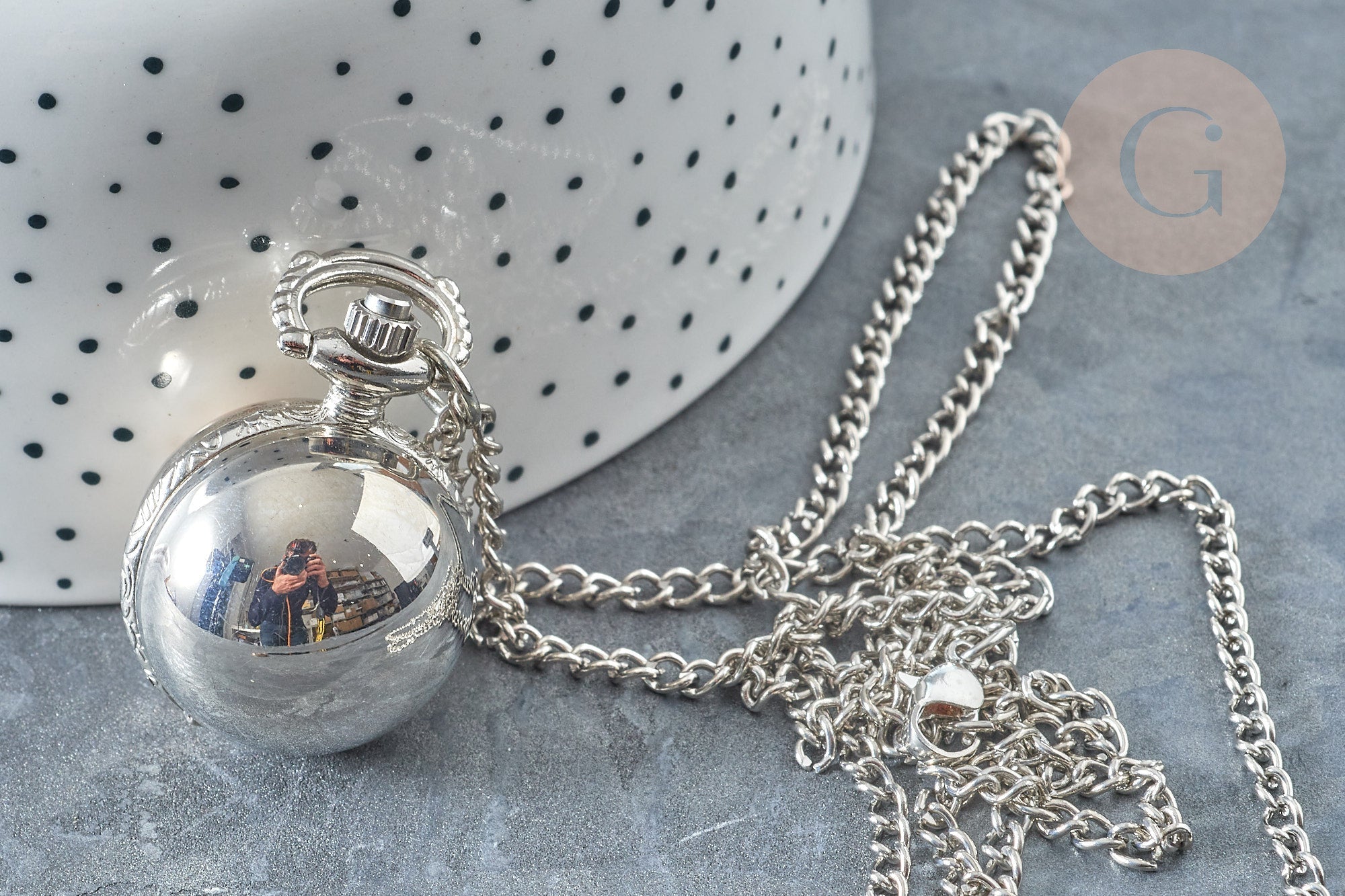 Gingerlily Pendentif Montre Gousset Platine 36mm x1 Rétro