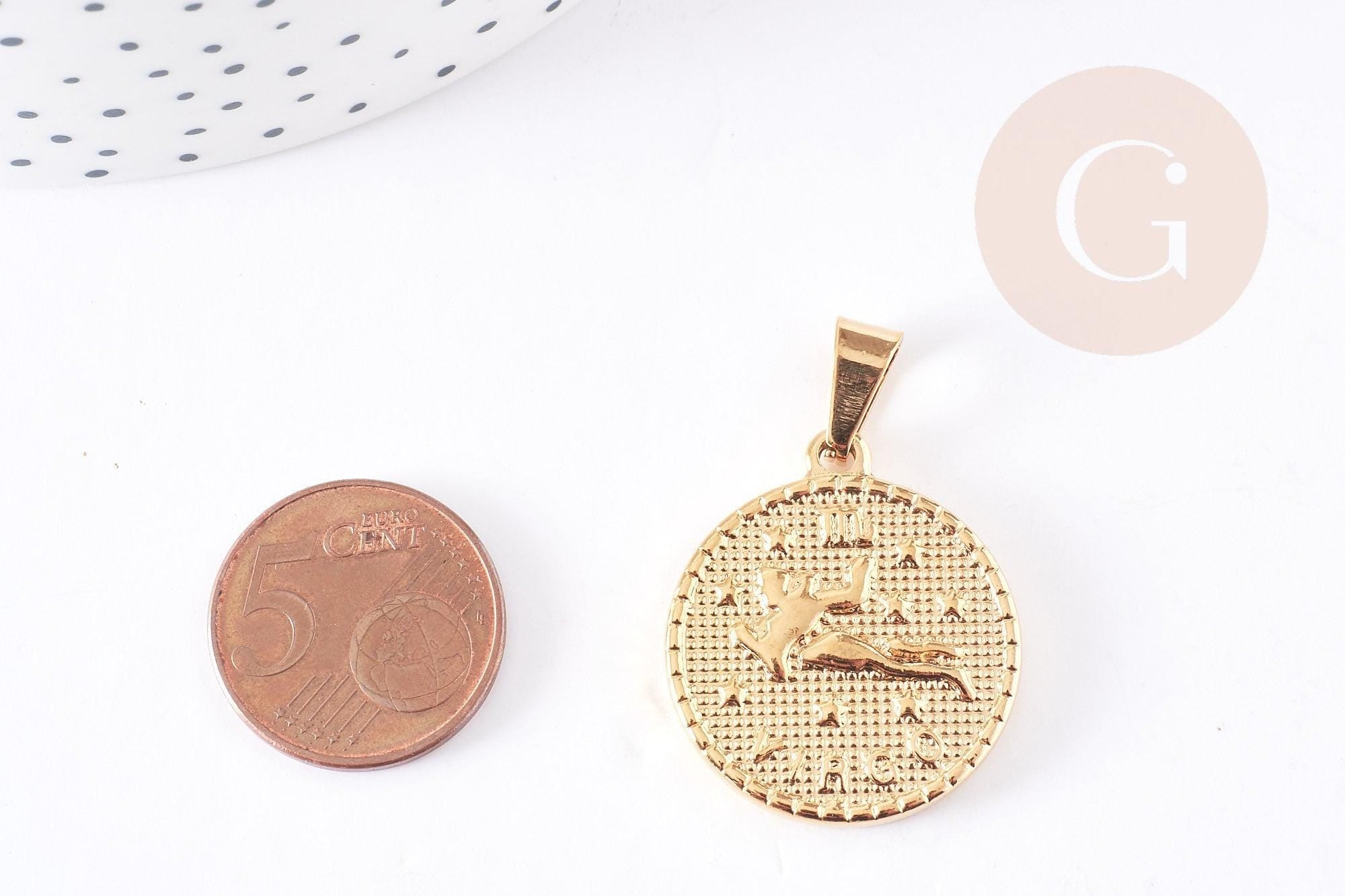 Gingerlily Bijoux G6113 médaille Vierge acier doré à graver