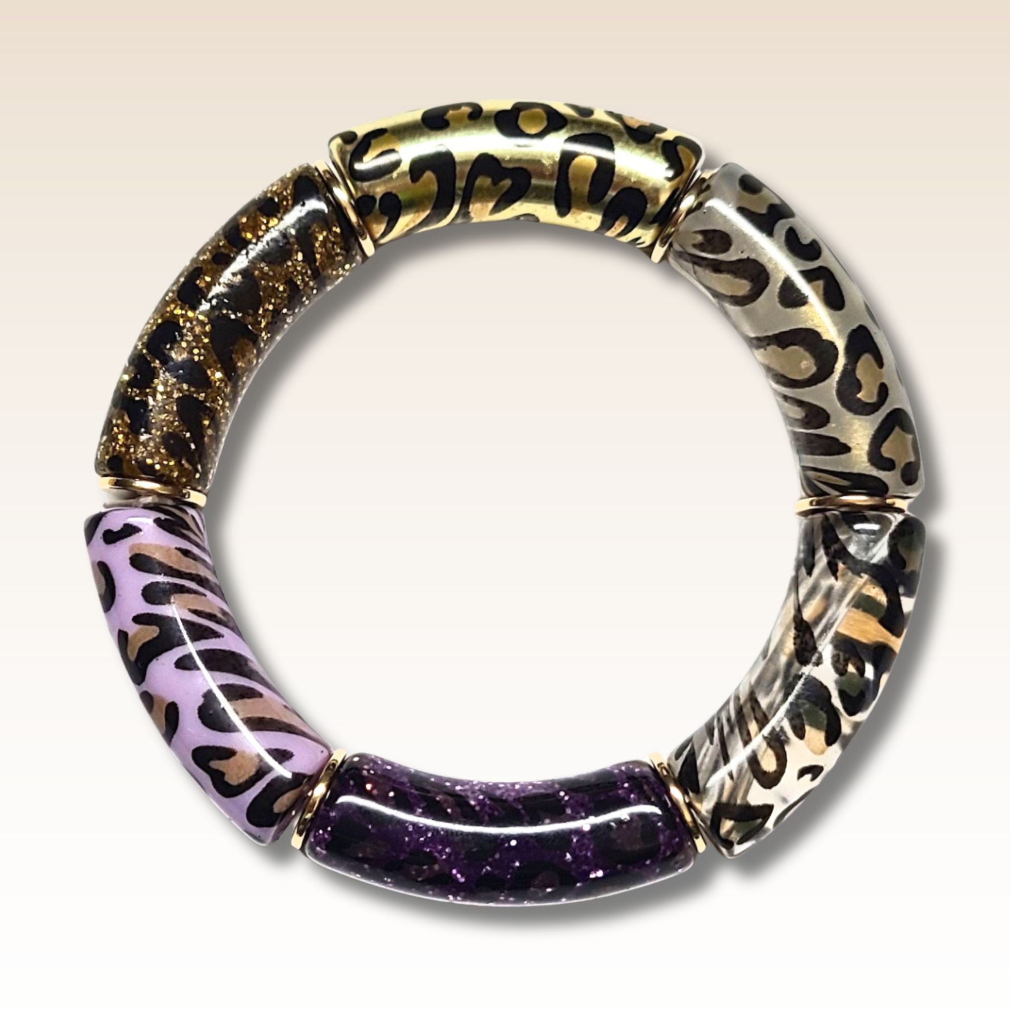 ARTSHOP Tubes Design 374 tube léopard perle 12 mm lilas