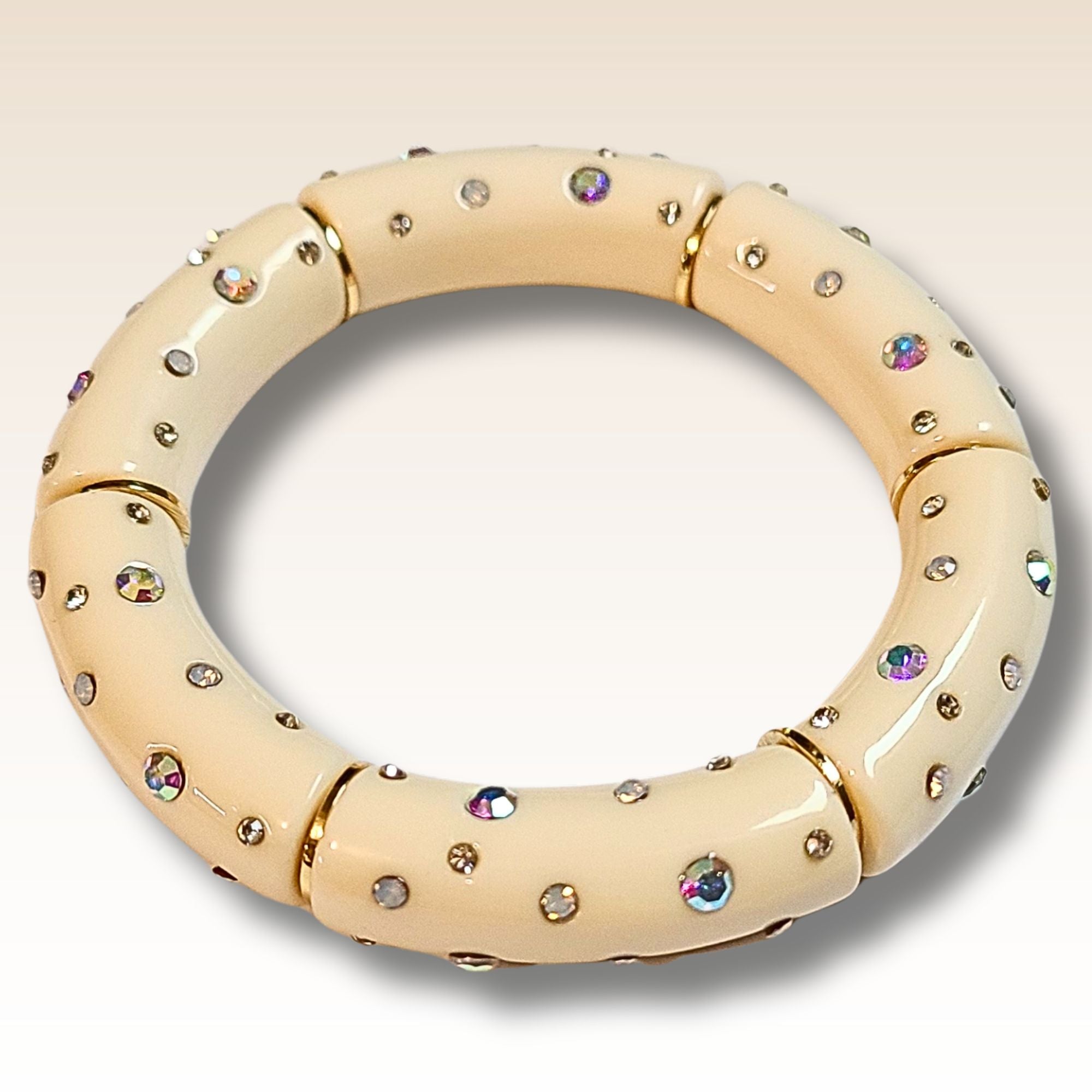 ARTSHOP Strass & Émaillés 422 tube incurvé Ivoire Diamant x1