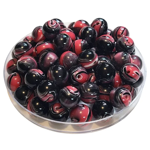 ARTSHOP Boules 12MM 339 swirl rouge boule acrylique x20