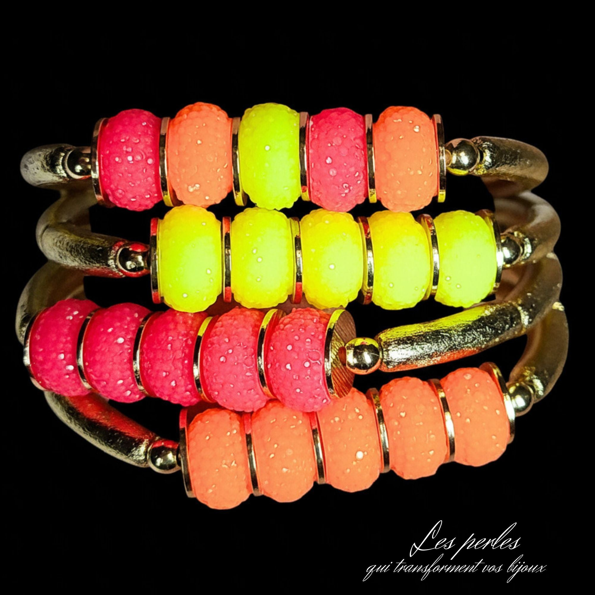 ARTSHOP Diskora Bracelet Orange Fluo monté acrylique