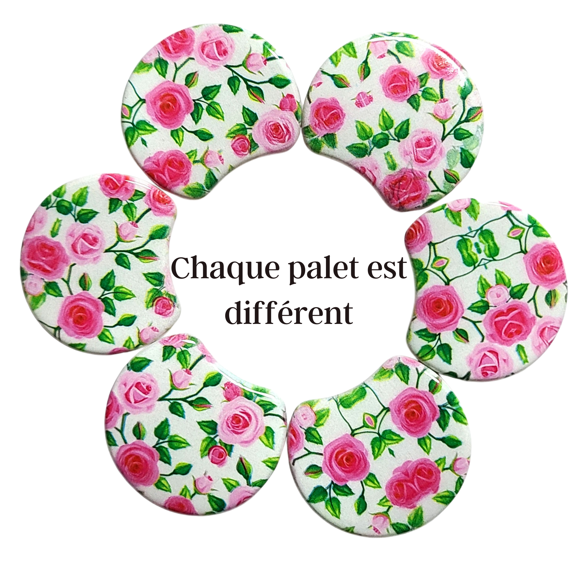 ARTSHOP Palets LUNE MOON 1014B Palet Résine 37MM Fleurs x1