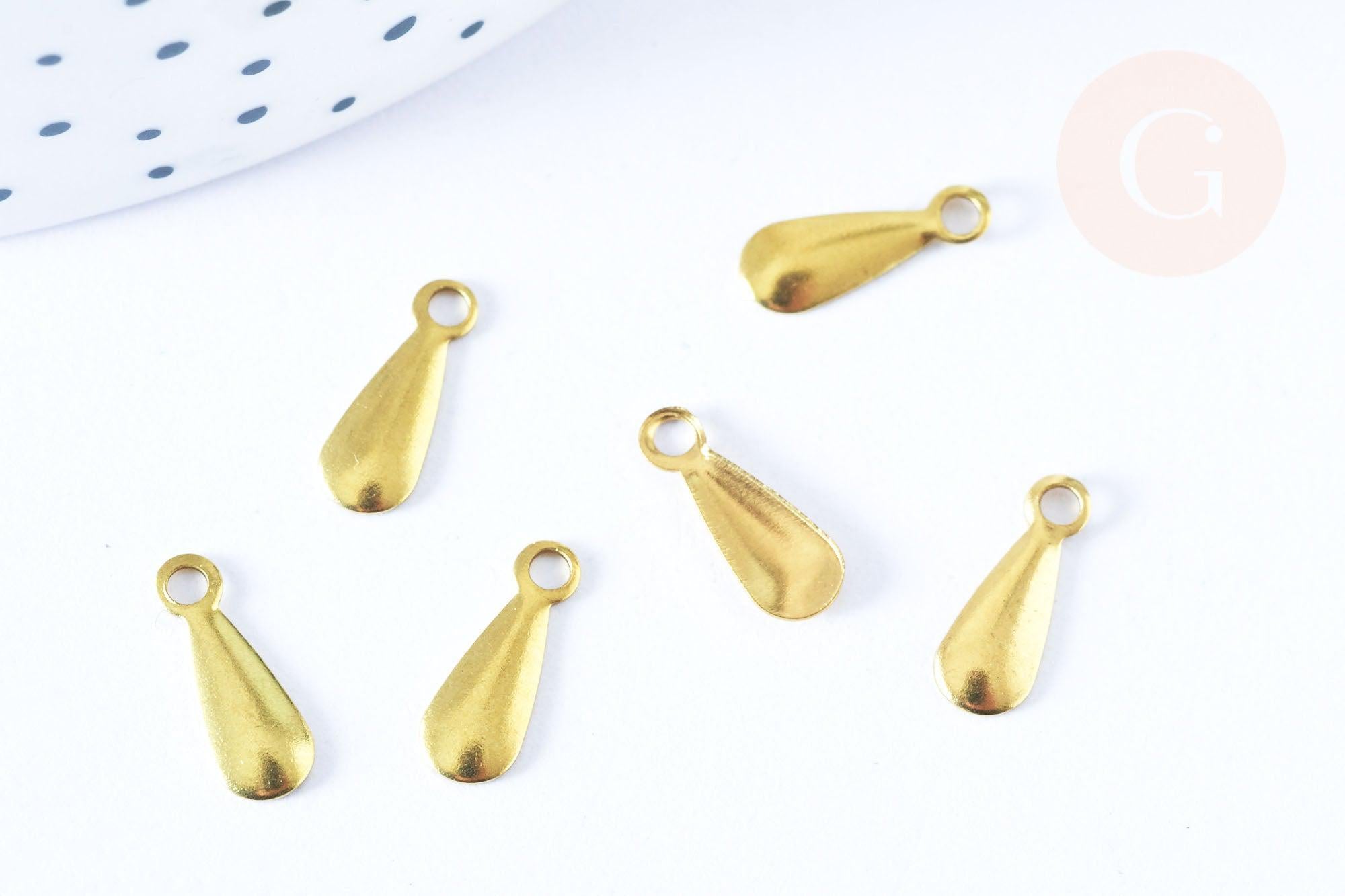 Gingerlily Pendentifs G6470 breloque goutte laiton brut 11mm x2