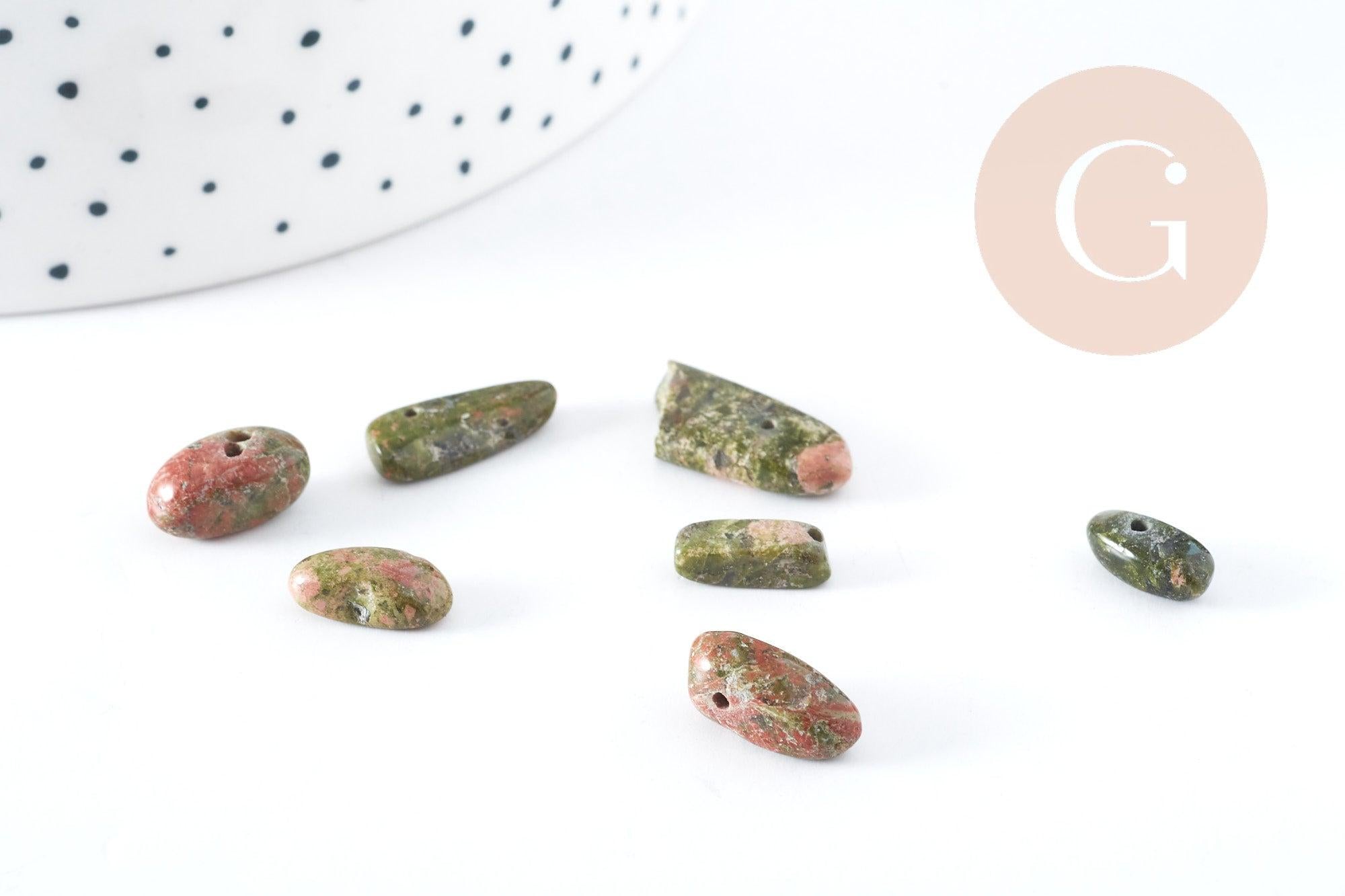 Gingerlily Perles unakite ovale irrégulière 10-18mm x5