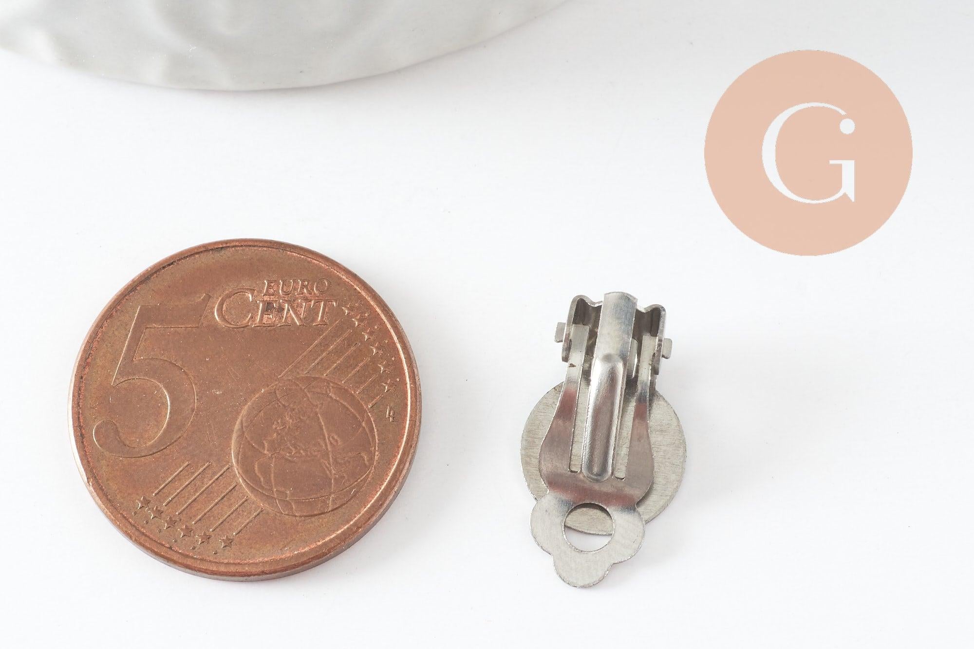 Gingerlily support boucle clip acier platine 18mm lot 10 sans perçage