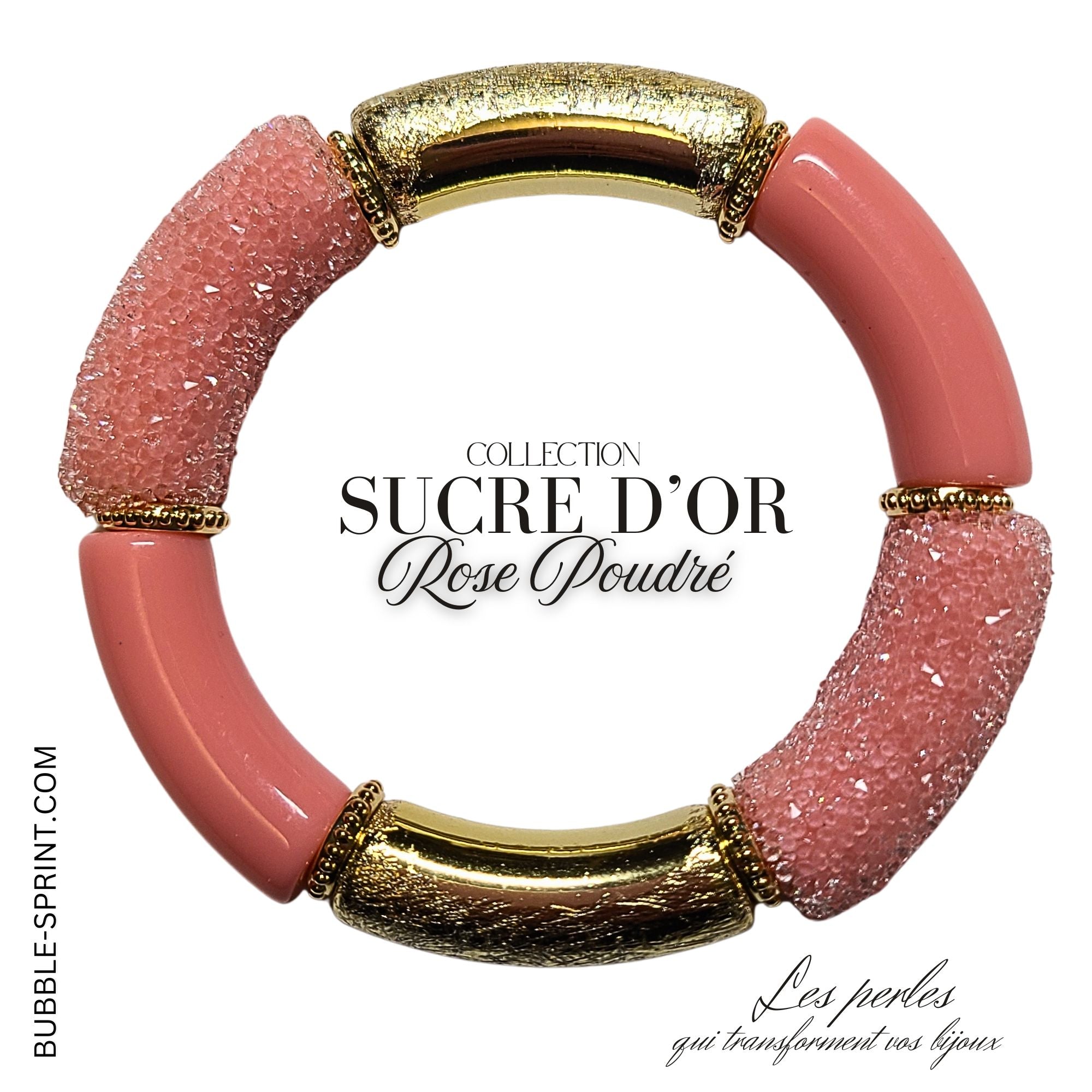 ARTSHOP Prêts-à-porter SUCRE D'OR bracelet Rose Poudré kit