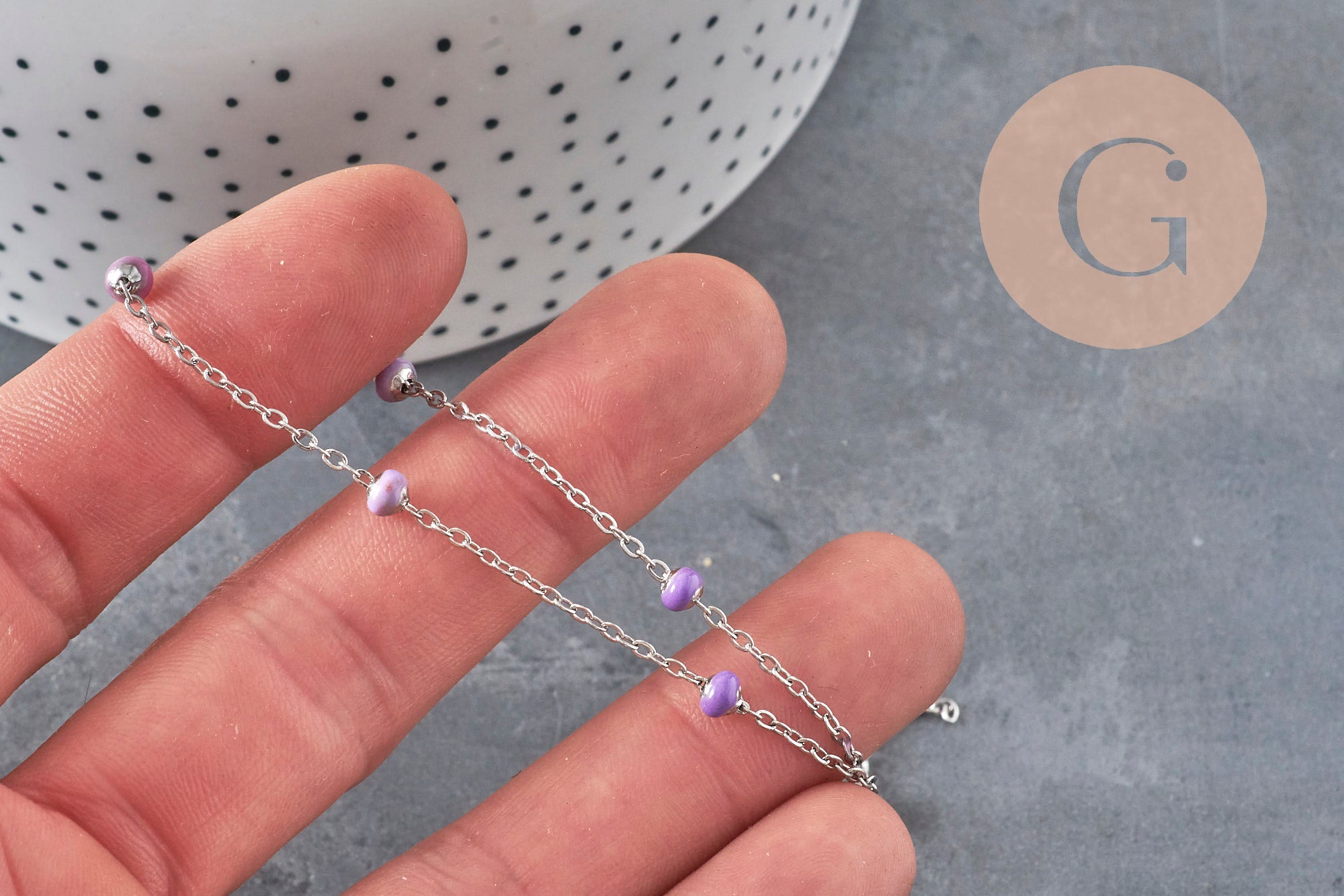 Gingerlily Chaînes satellite acier 304 chaîne violet lilas 1 mètre