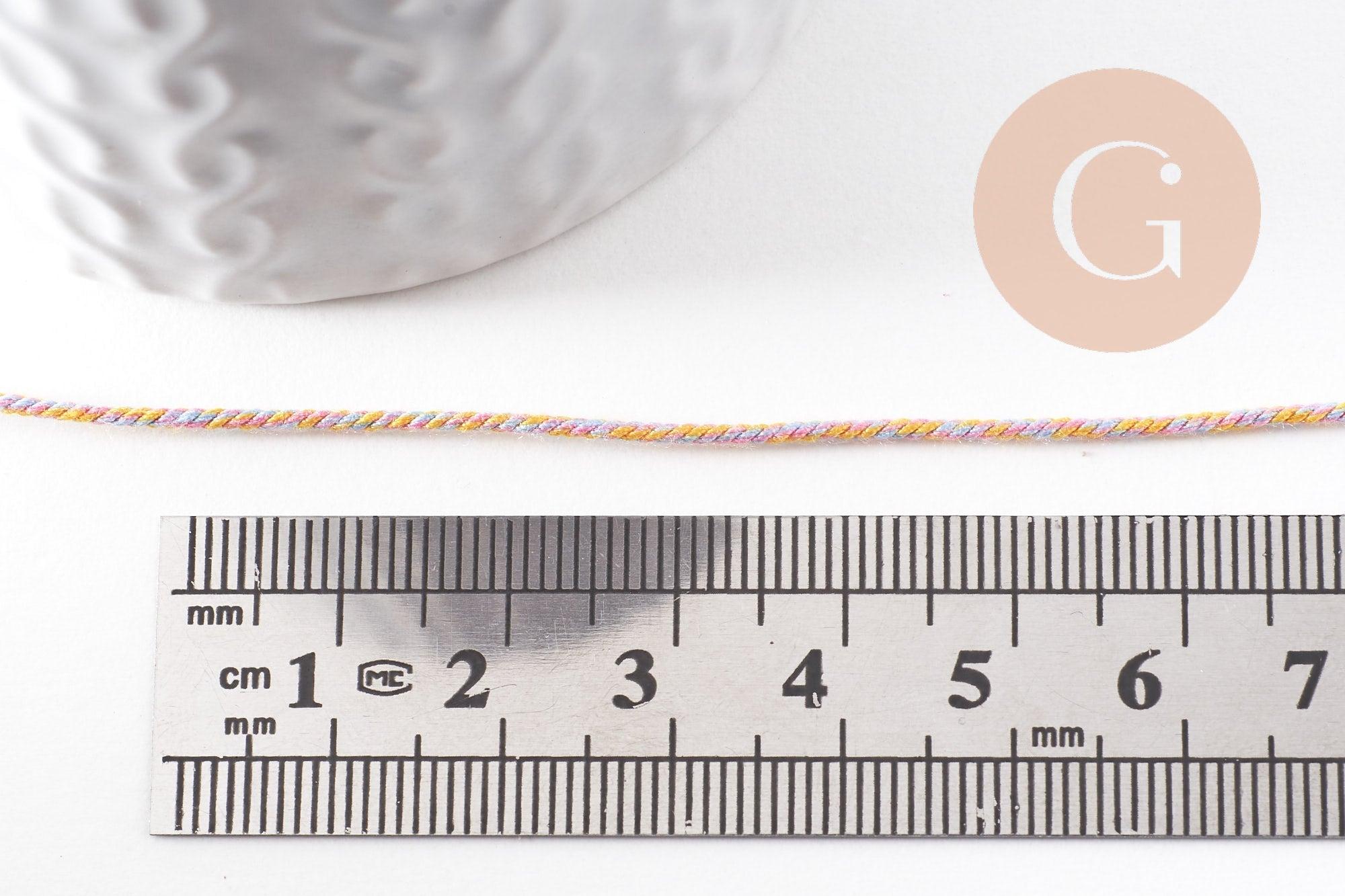Gingerlily Cordon tressé pastel 1mm x1 mètre