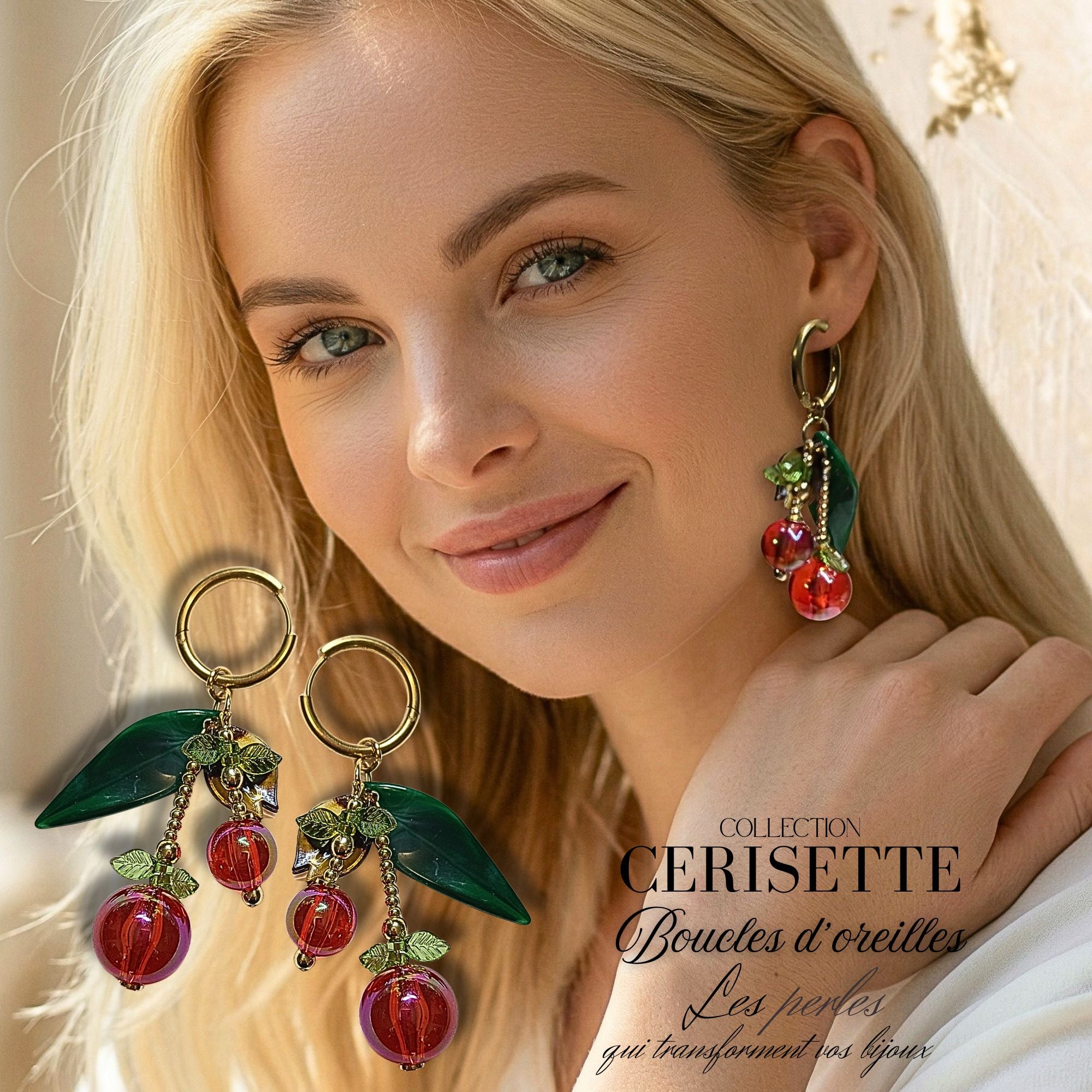 ARTSHOP CREOLES Cerisette kit boucles d'oreilles créoles 7 cm