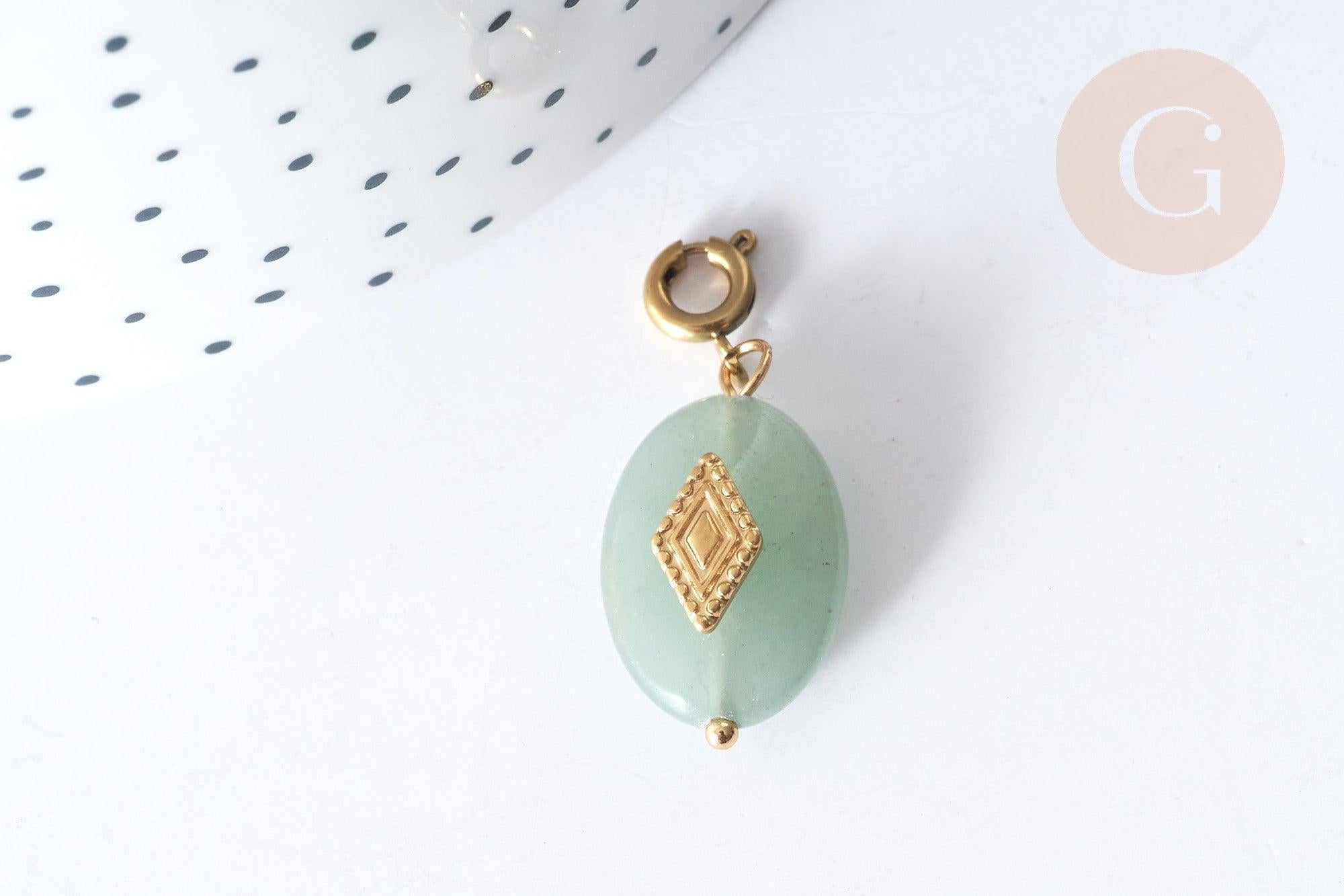 Gingerlily Pendentif amulette G7626 goutte aventurine 29mm x1