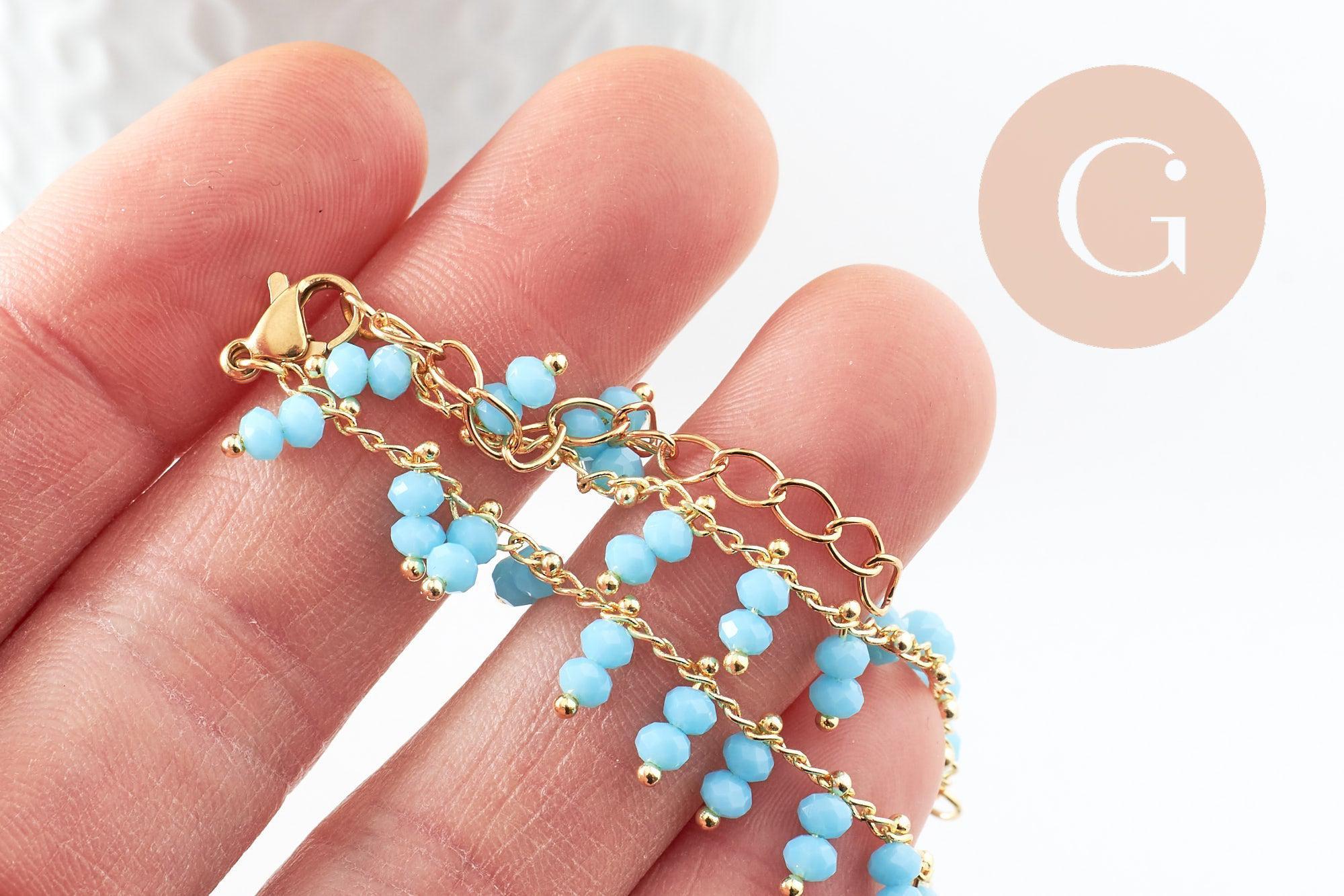 Gingerlily Apprêts base bracelet cheville laiton doré 16,2cm