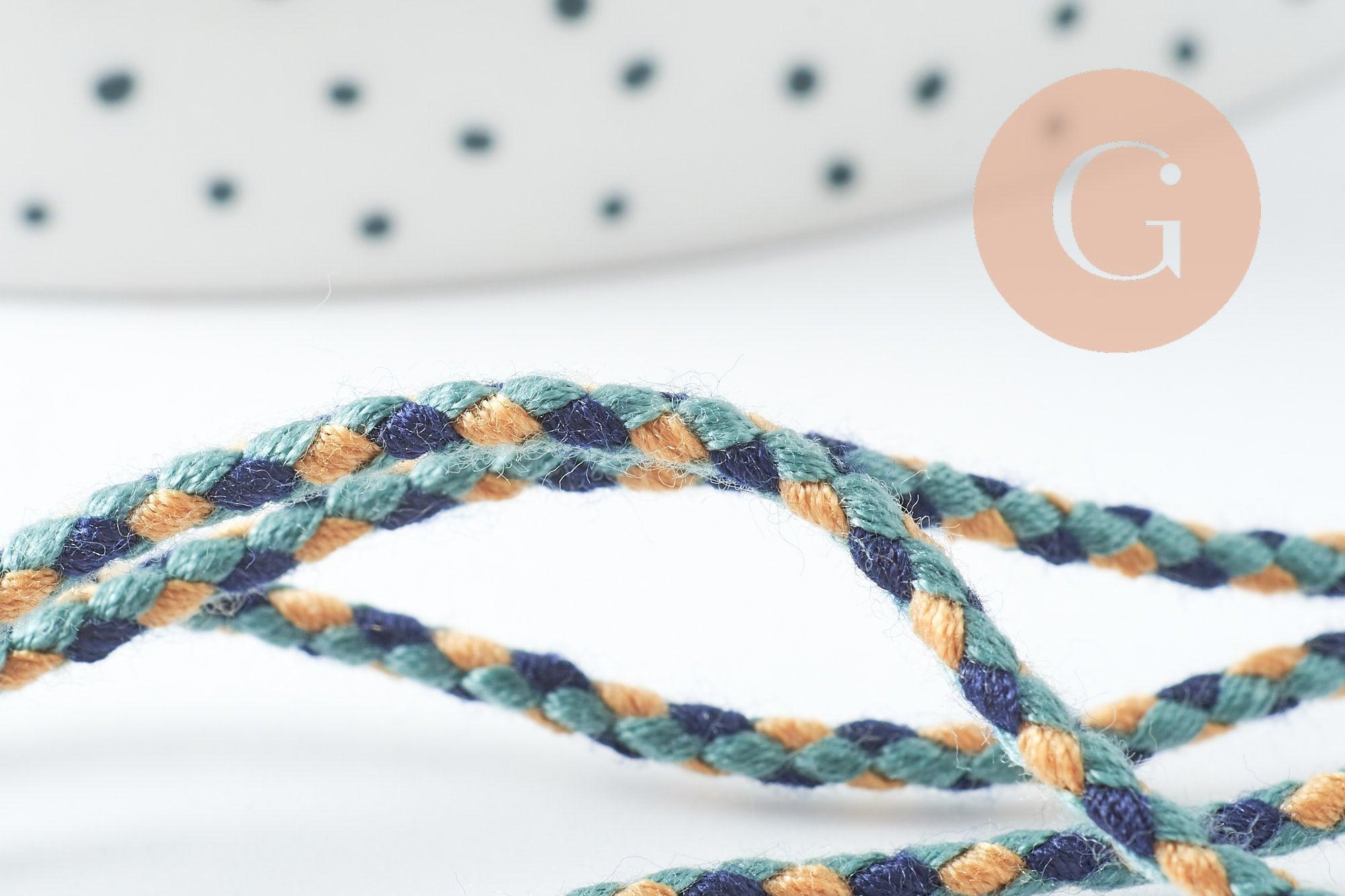 Gingerlily Cordons Cordon tressé bleu turquoise 2mm 1m