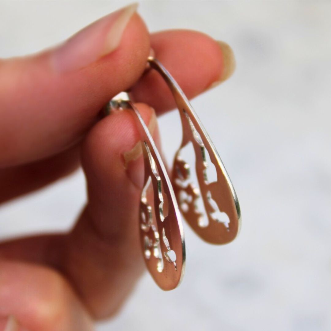 Kajika Lova boucles d'oreilles argent 925 tige 30 mm